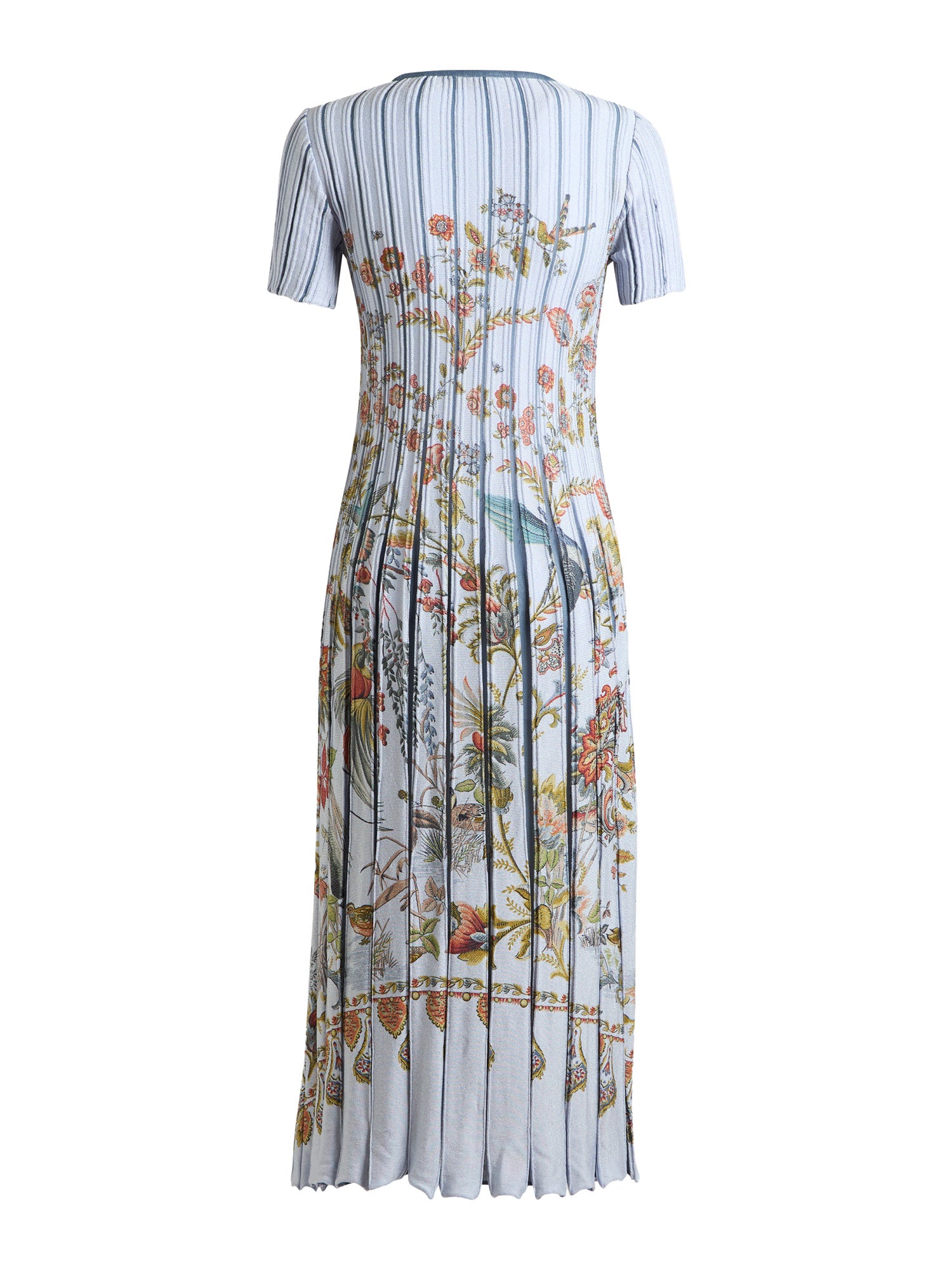 Paisley Pleated Knit Midi Dress