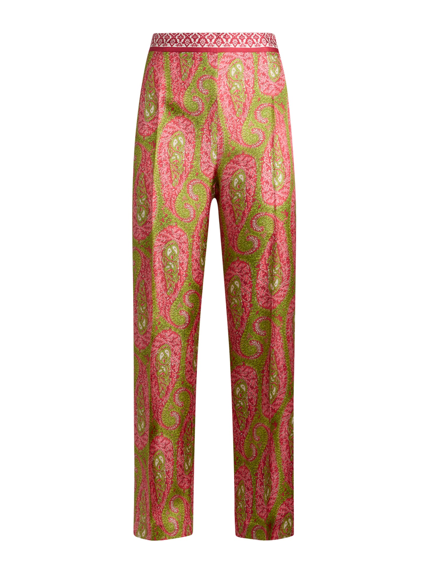 Paisley Satin Bootcut Trousers