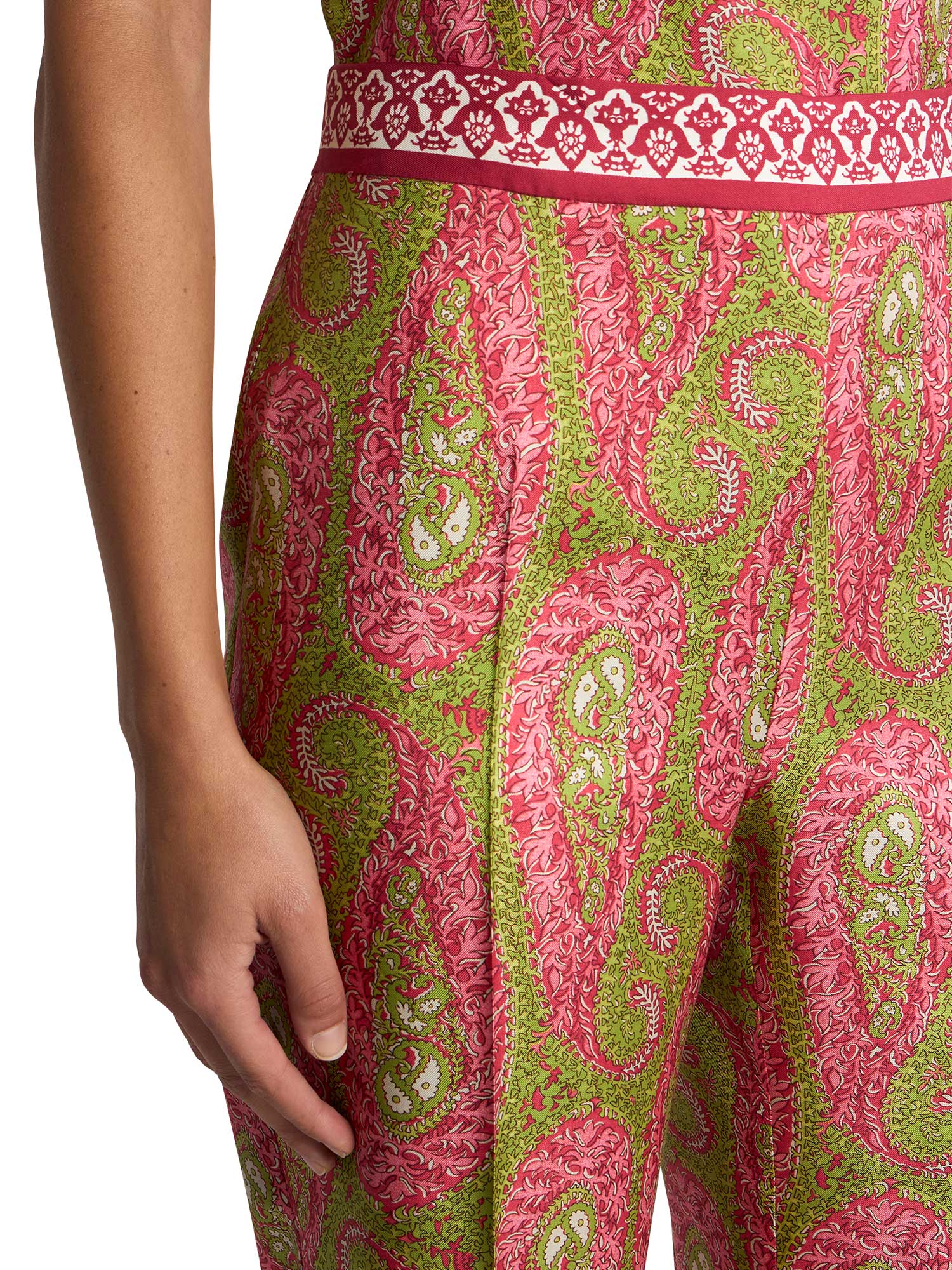 Paisley Satin Bootcut Trousers