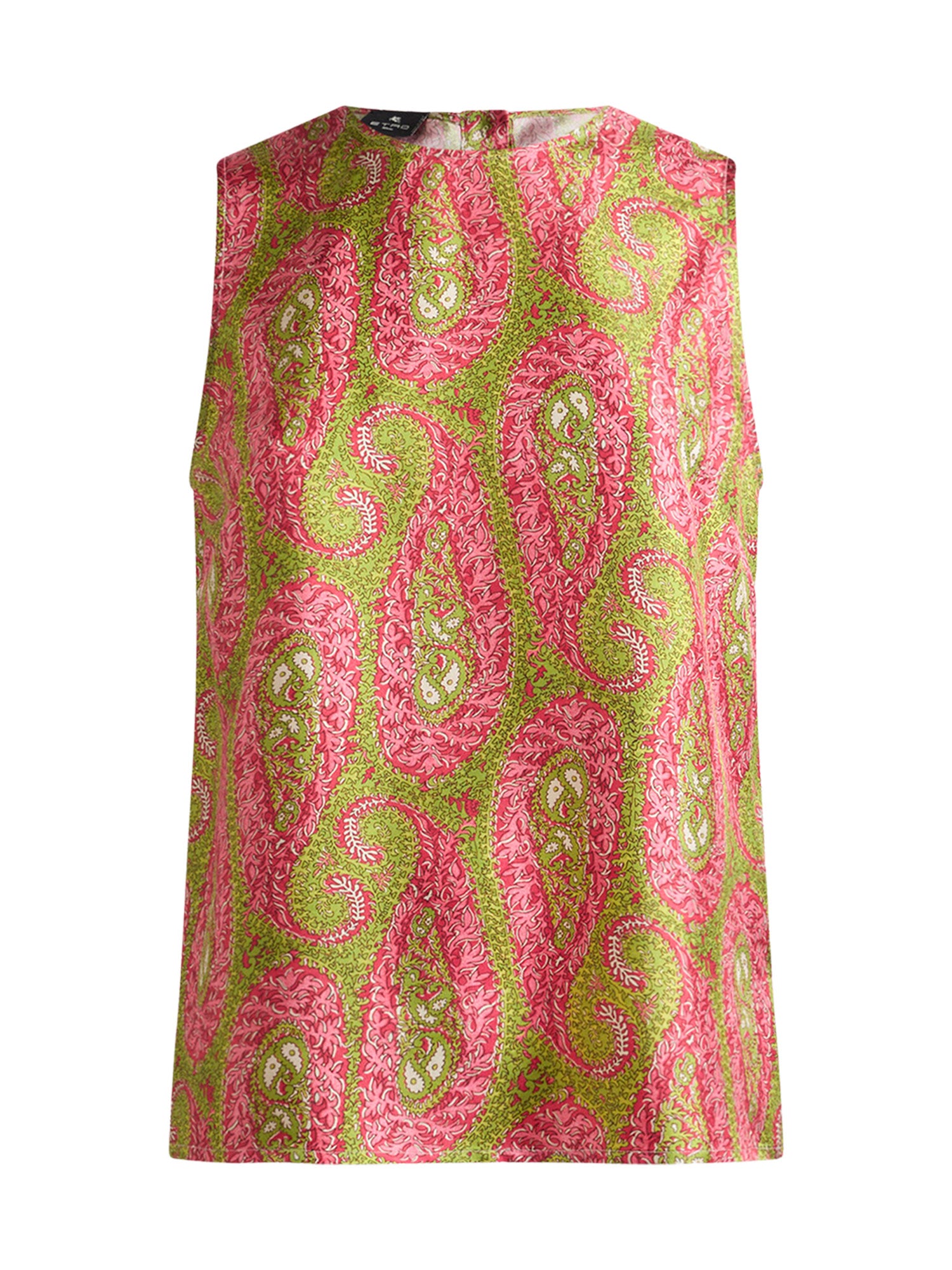Paisley Satin Sleeveless Top
