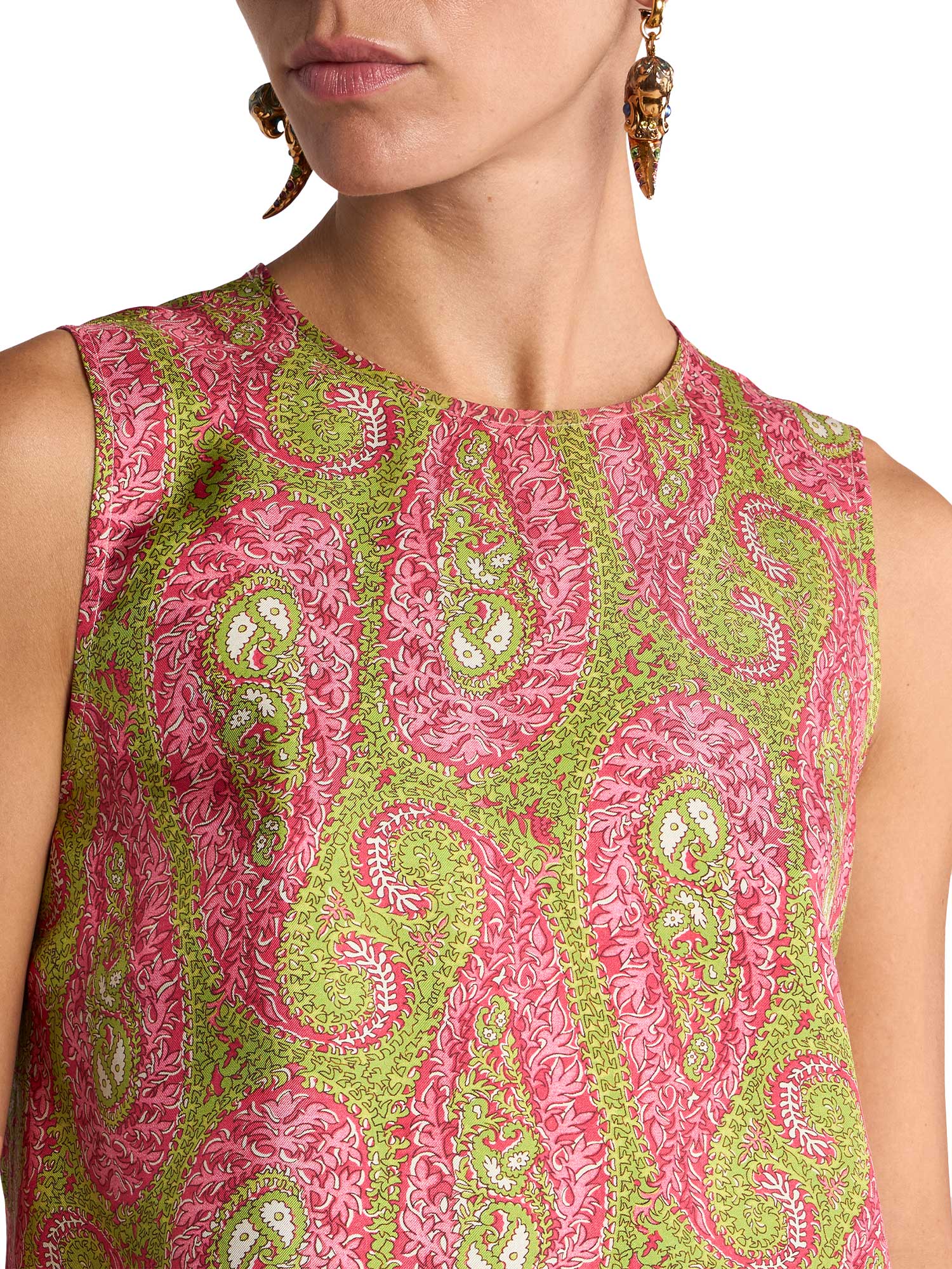 Paisley Satin Sleeveless Top