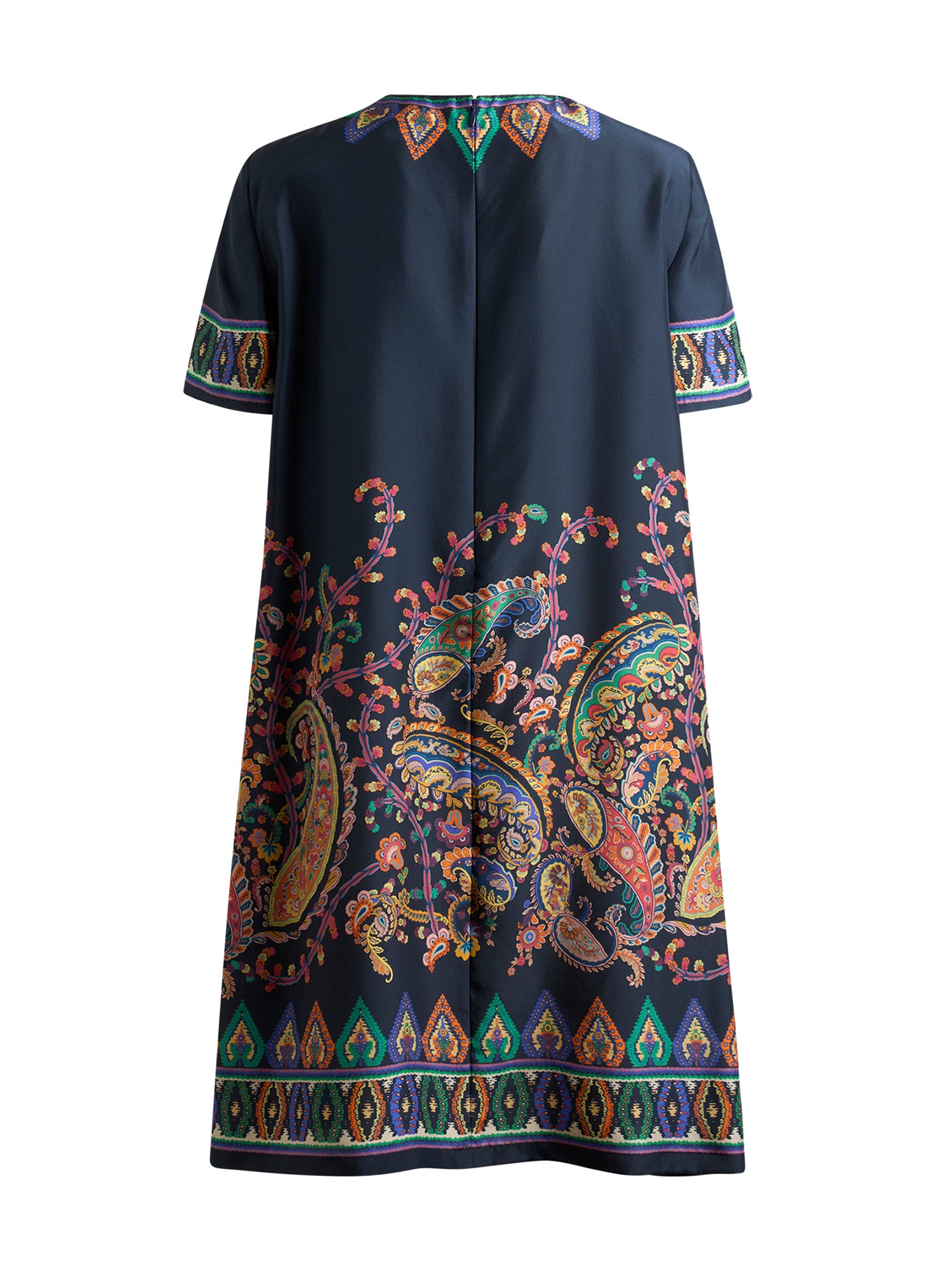 Floral Paisley Silk Mini Tunic Dress