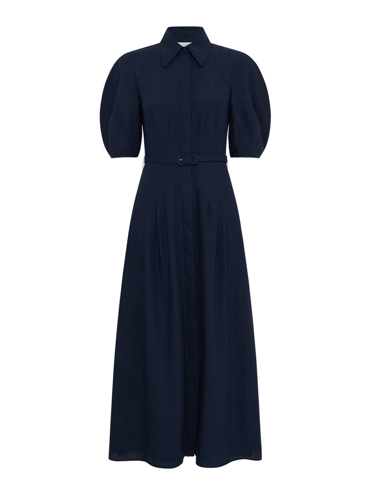 Gabriela Hearst Maude Belted Shirt Dress, Blue, Women's, 42 It (6 Us), Casual & Work Dresses Shirtdresses Button-Down Shirt Dresses