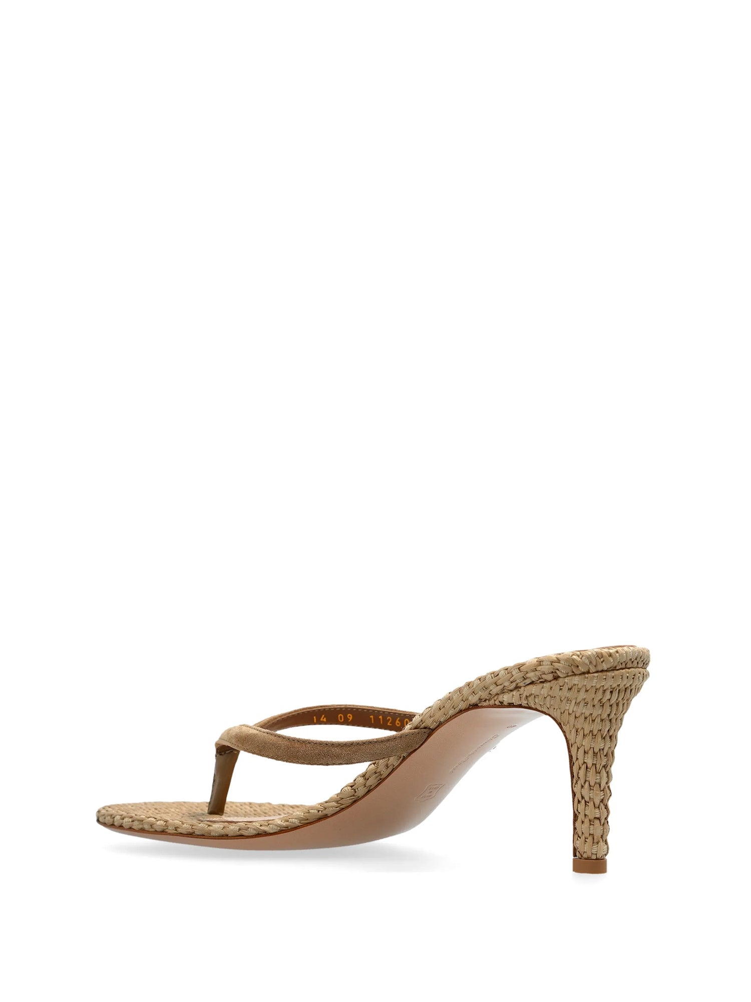 Calypso Suede and Raffia Thong Mules