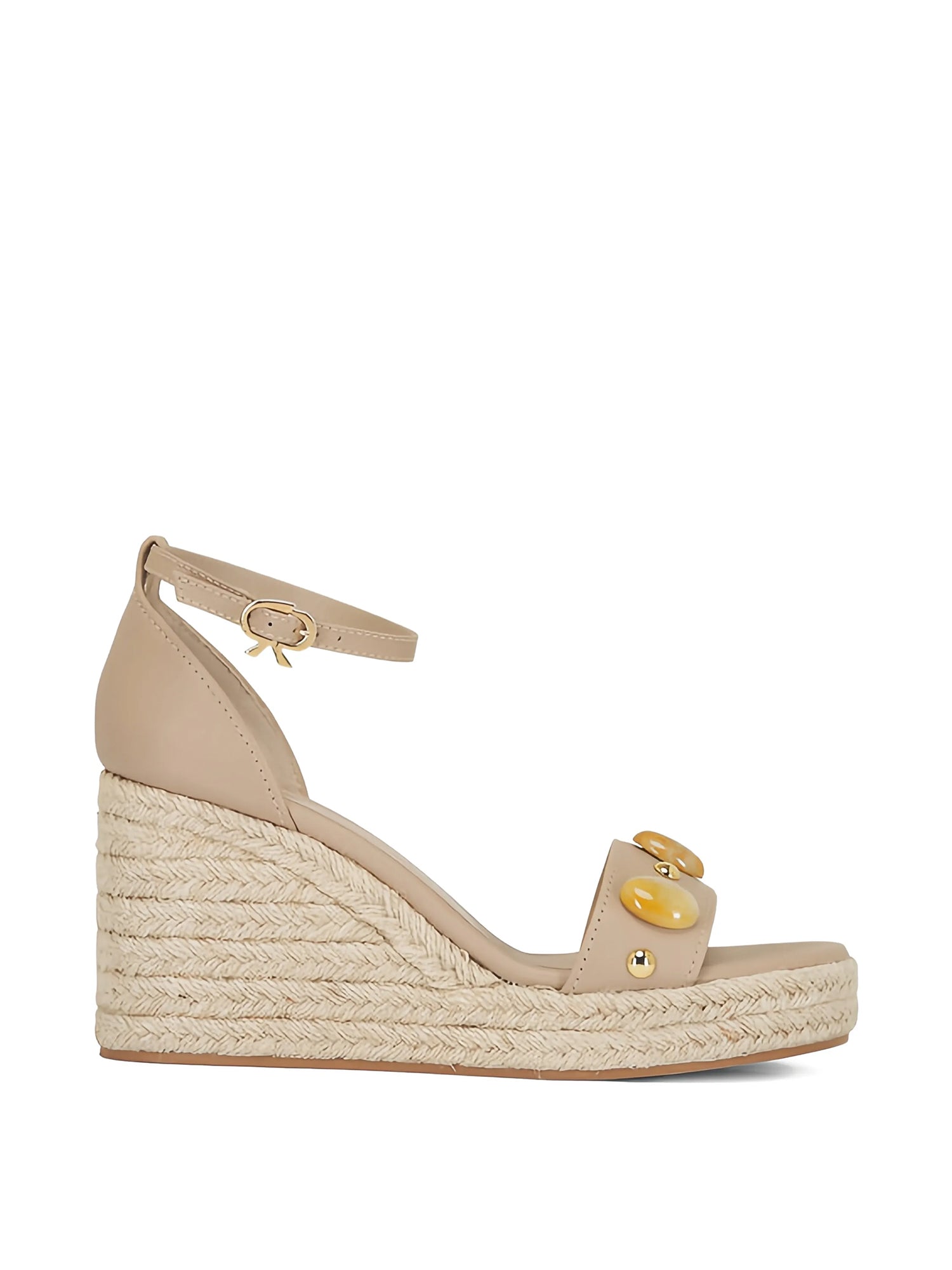 Embellished Espadrille Wedge Sandals