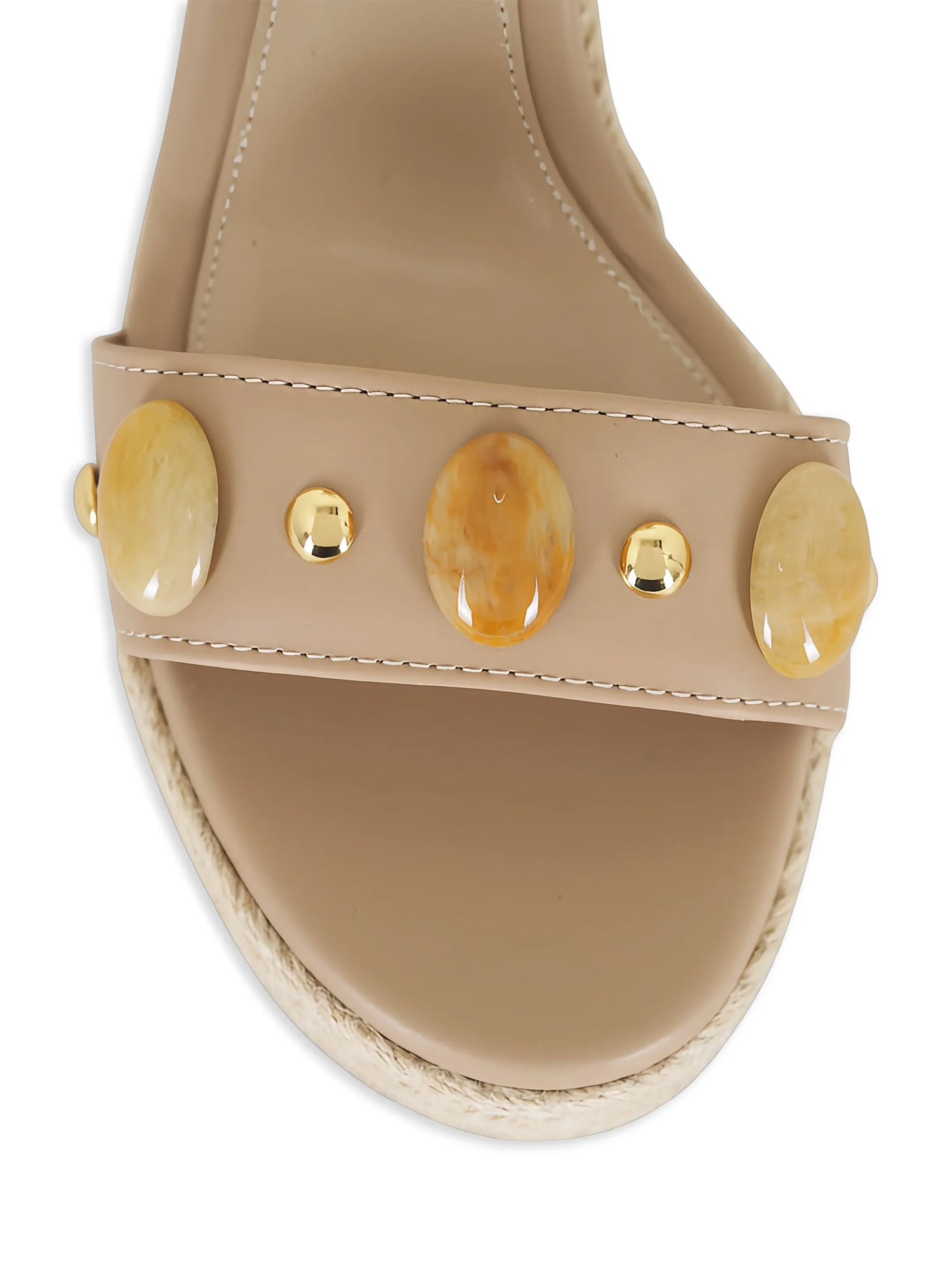 Embellished Espadrille Wedge Sandals