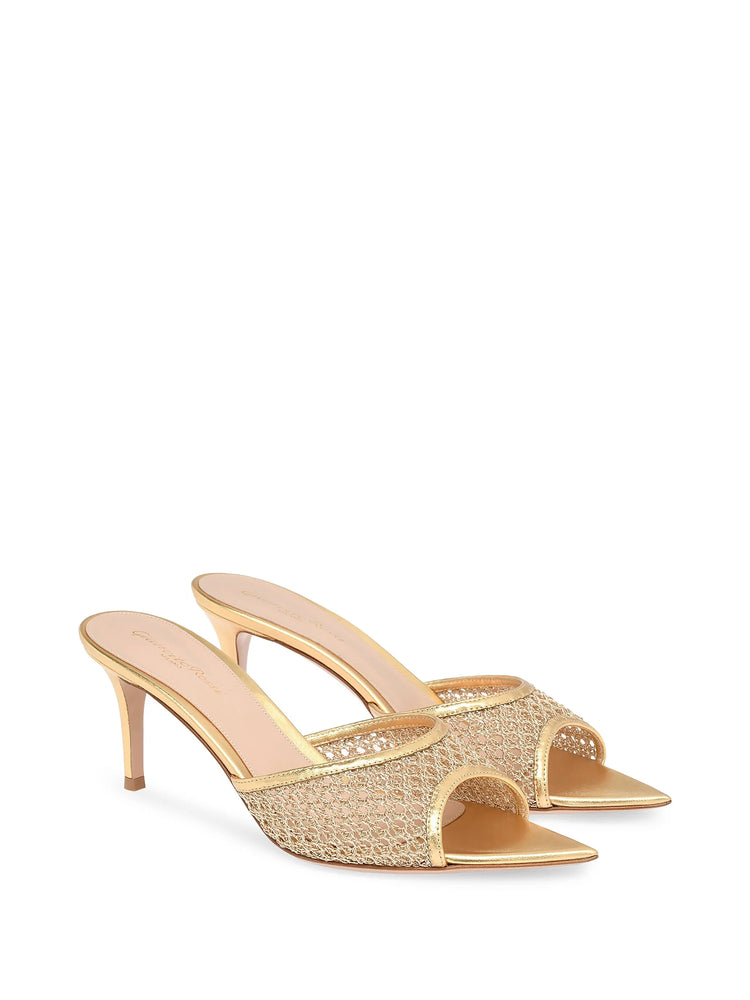 Gianvito Rossi | Nikki Woven Metallic Mules – Kirna Zabête