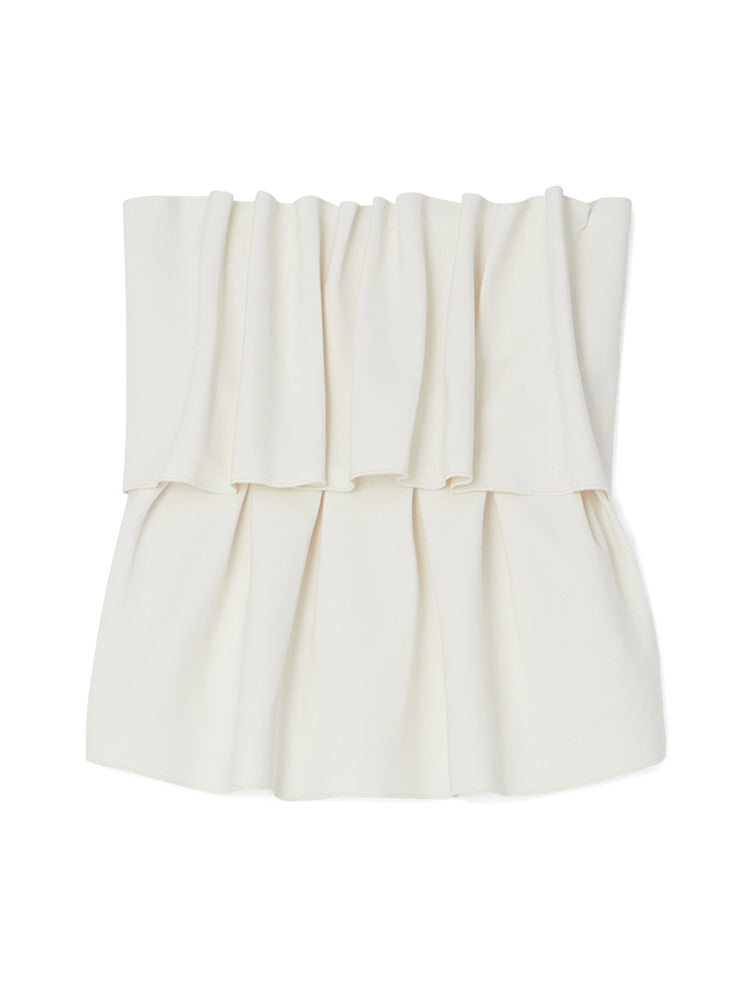 house of dagmar ruffled stretch crepe strapless midi dress House of Dagmar