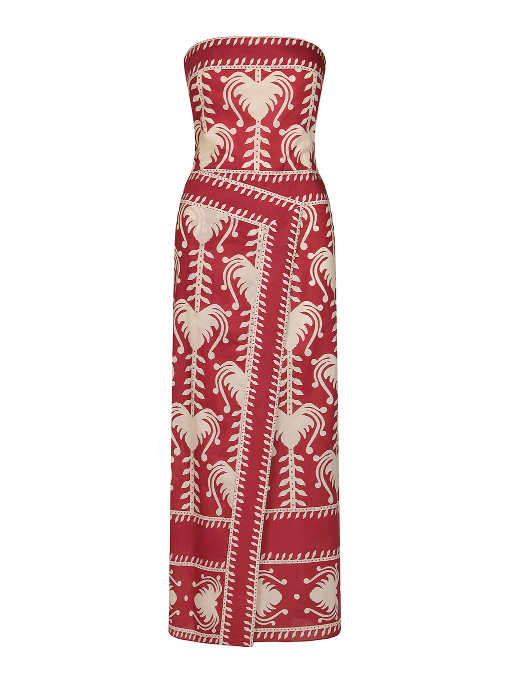 Johanna Ortiz Ancient Peru Ankle Dress - Dark Cherry & Ecru Johanna Ortiz Ancient Peru Ankle Dress - Dark Cherry & Ecru