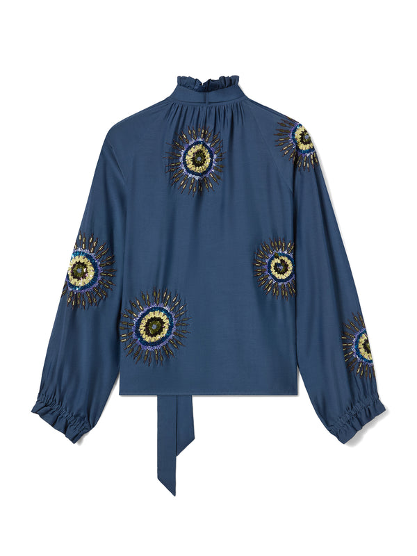 Embroidered Cotton Voile Cerere Blouse