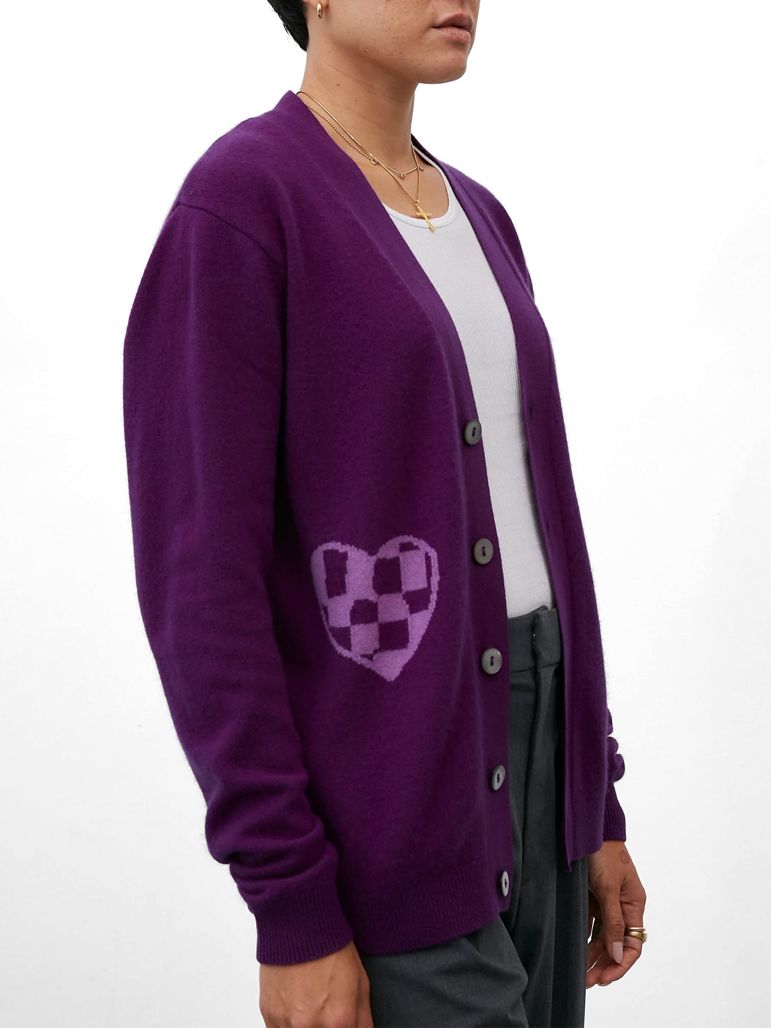 No. 57 Heart Cashmere Cardigan