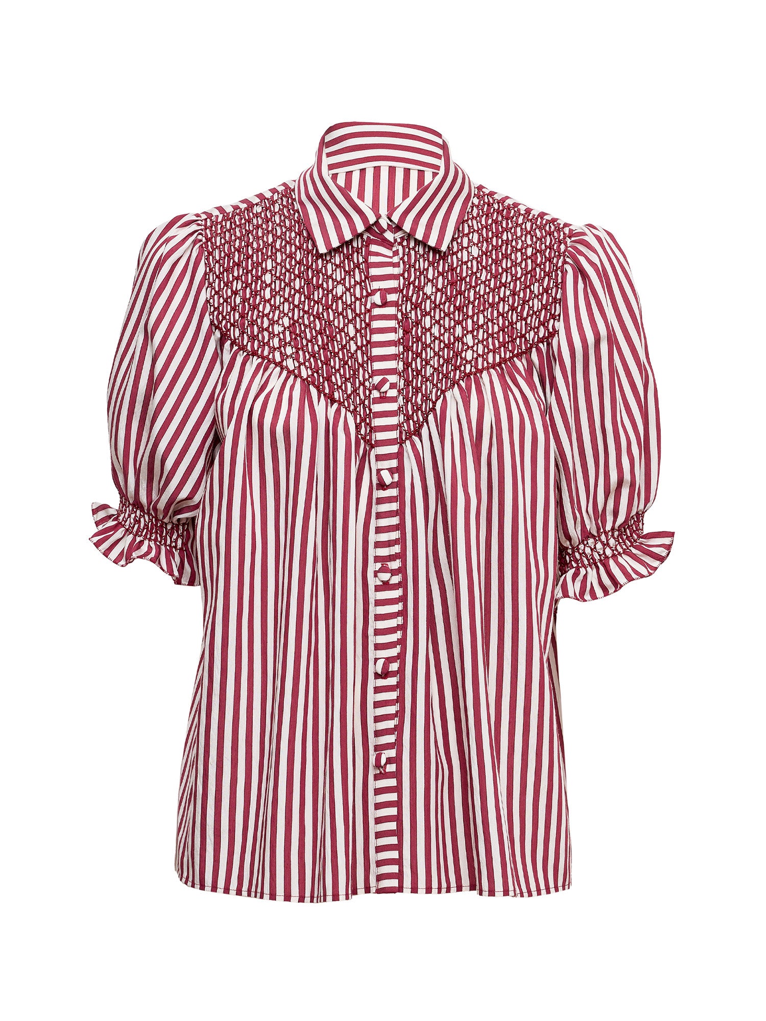 Milvia Smocked Satin Blouse