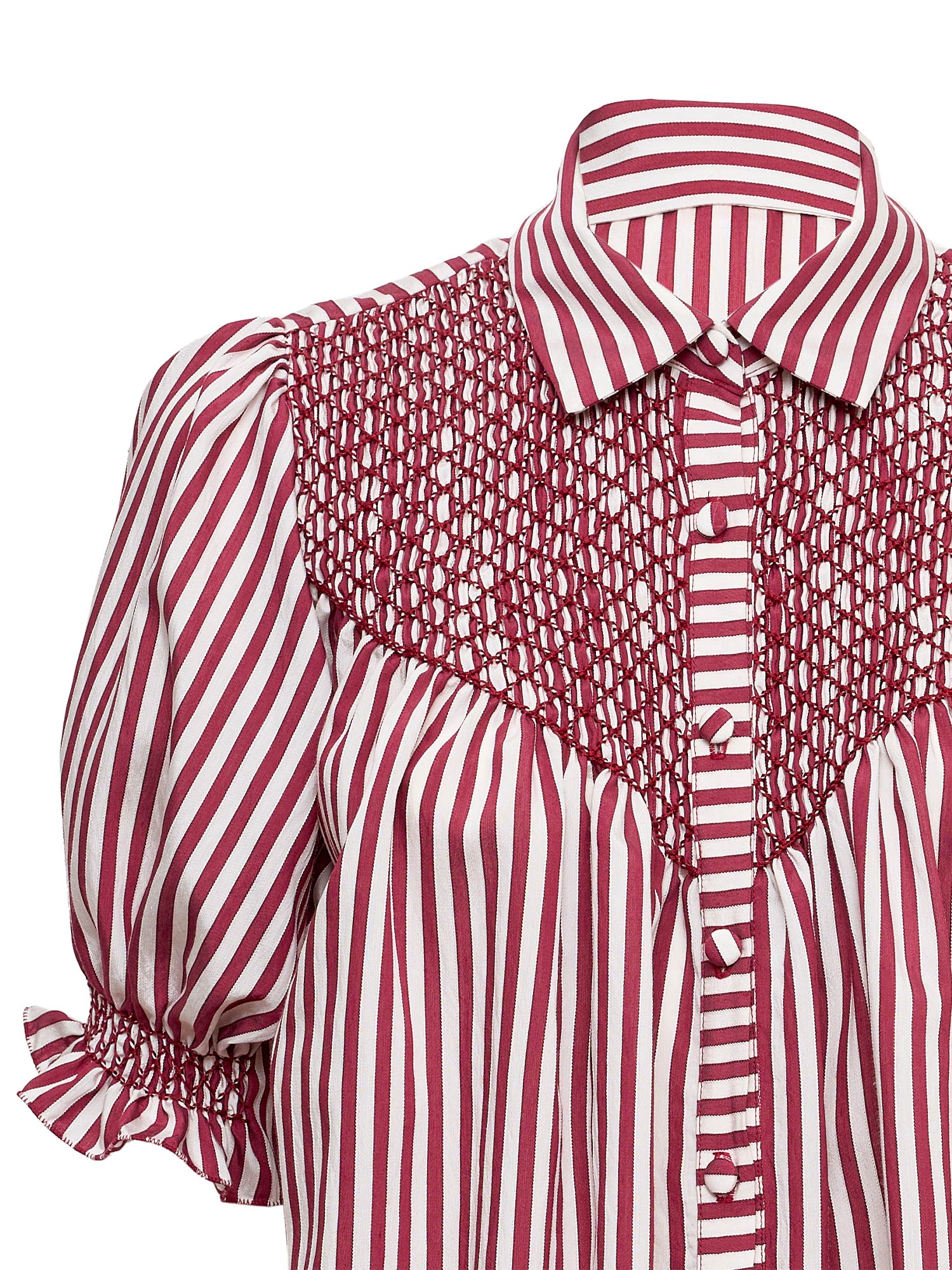 Milvia Smocked Satin Blouse