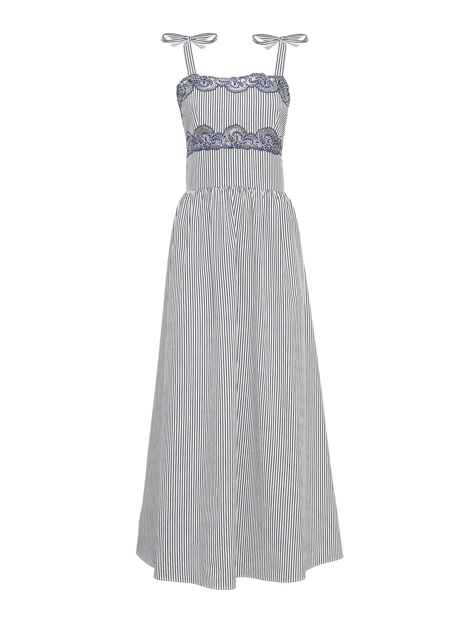 Sabine Lace-Trimmed Cotton Midi Dress