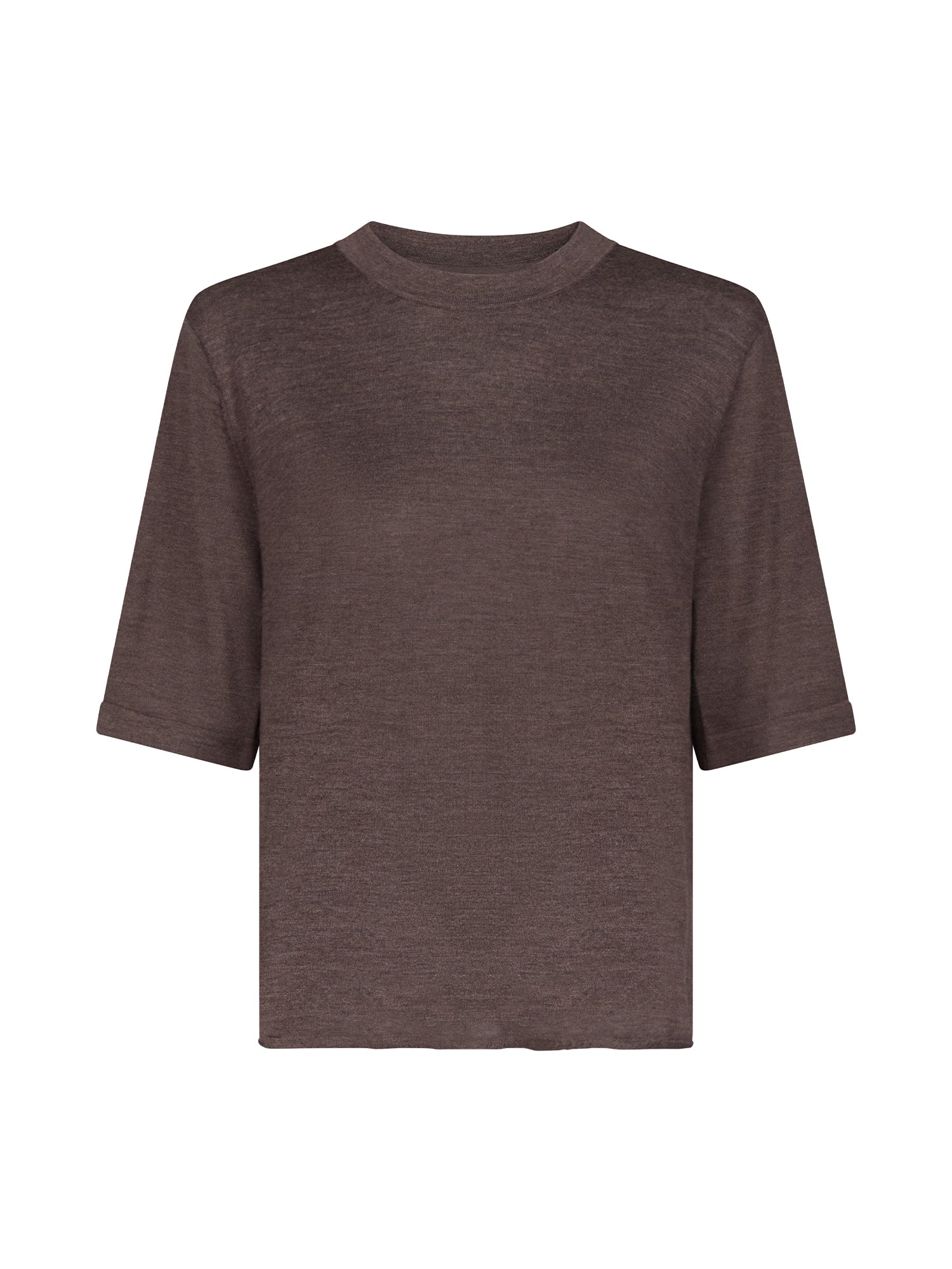 Nala Short-Sleeve Fluid Cashmere Top