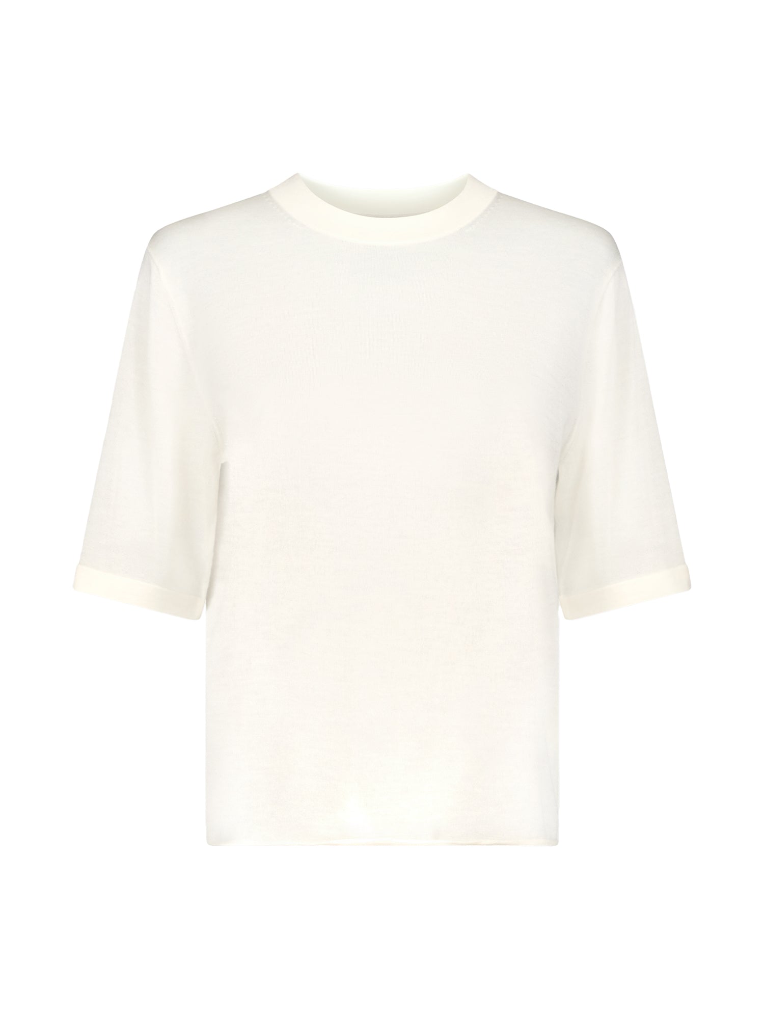 Nala Short-Sleeve Fluid Cashmere Top