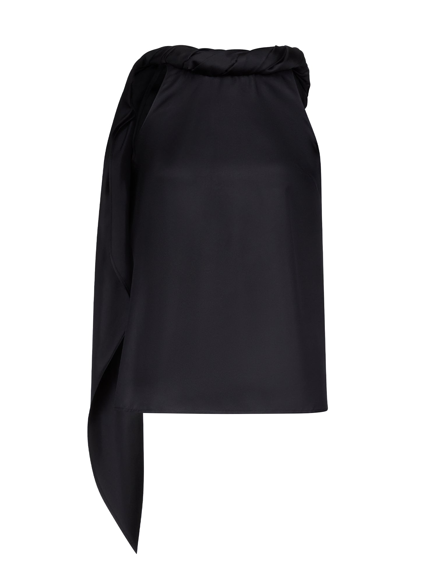 Wilma Twisted Collar Silk Top