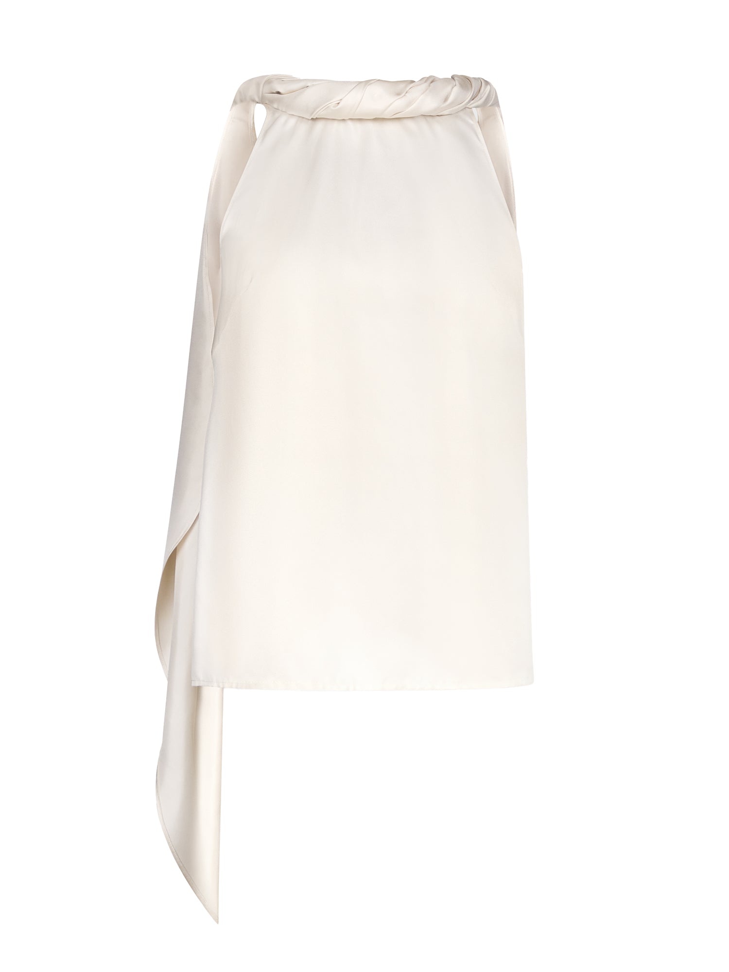 Wilma Twisted Collar Silk Top