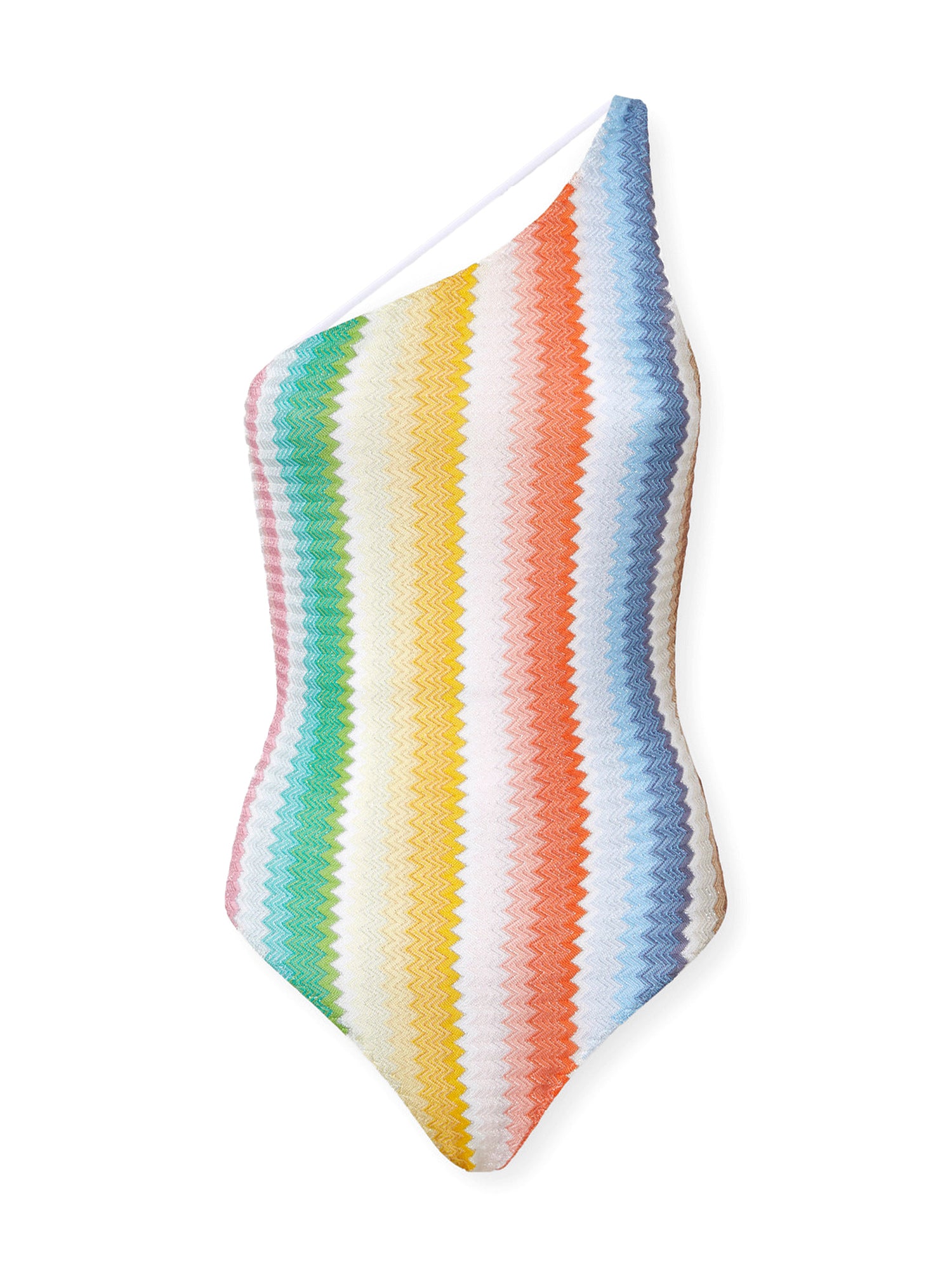 Striped One-Shoulder Swimsuit