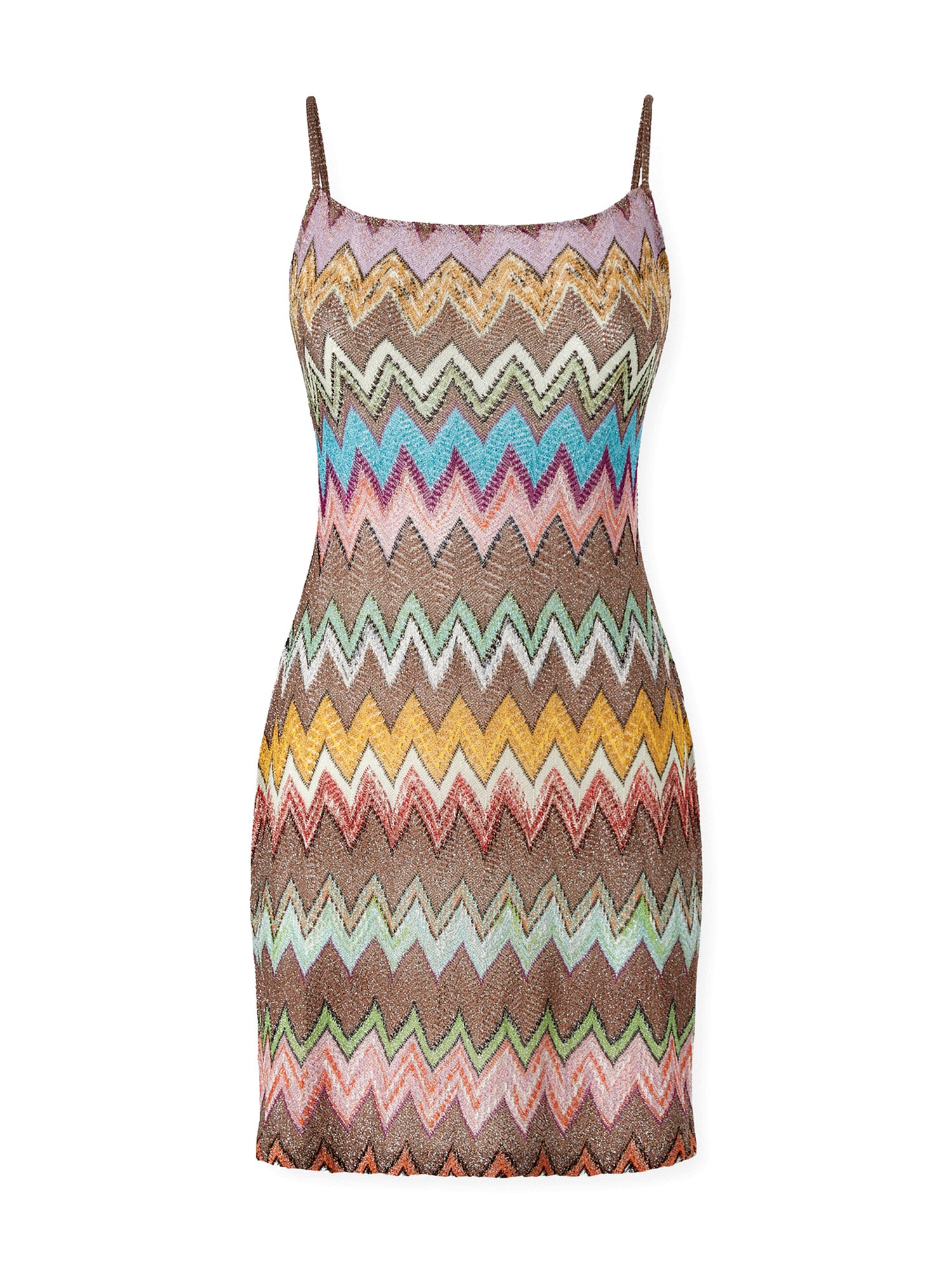 Lamé Macro Zigzag Mini Cover-Up Dress