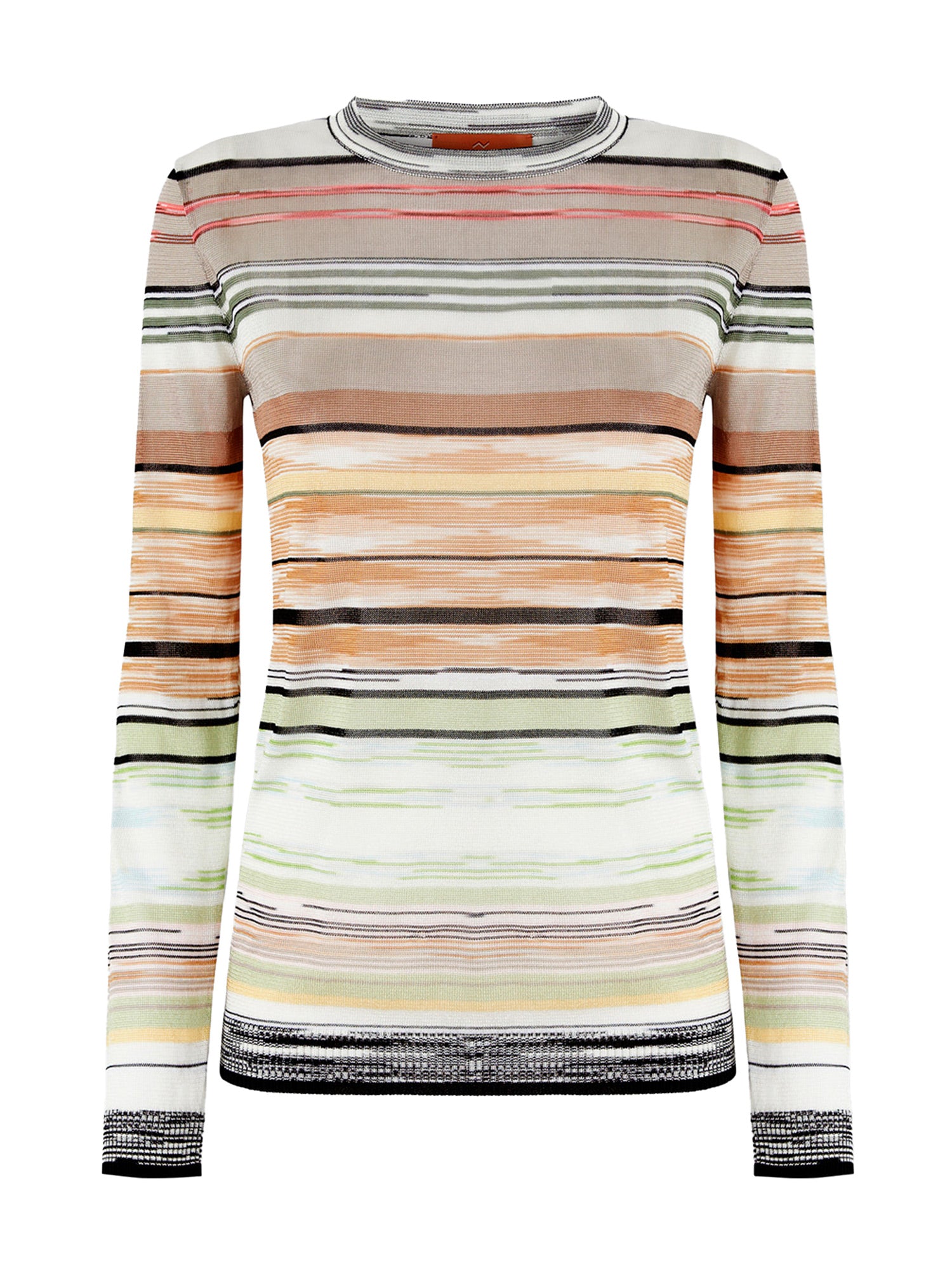 Striped Flame Viscose Crewneck Sweater
