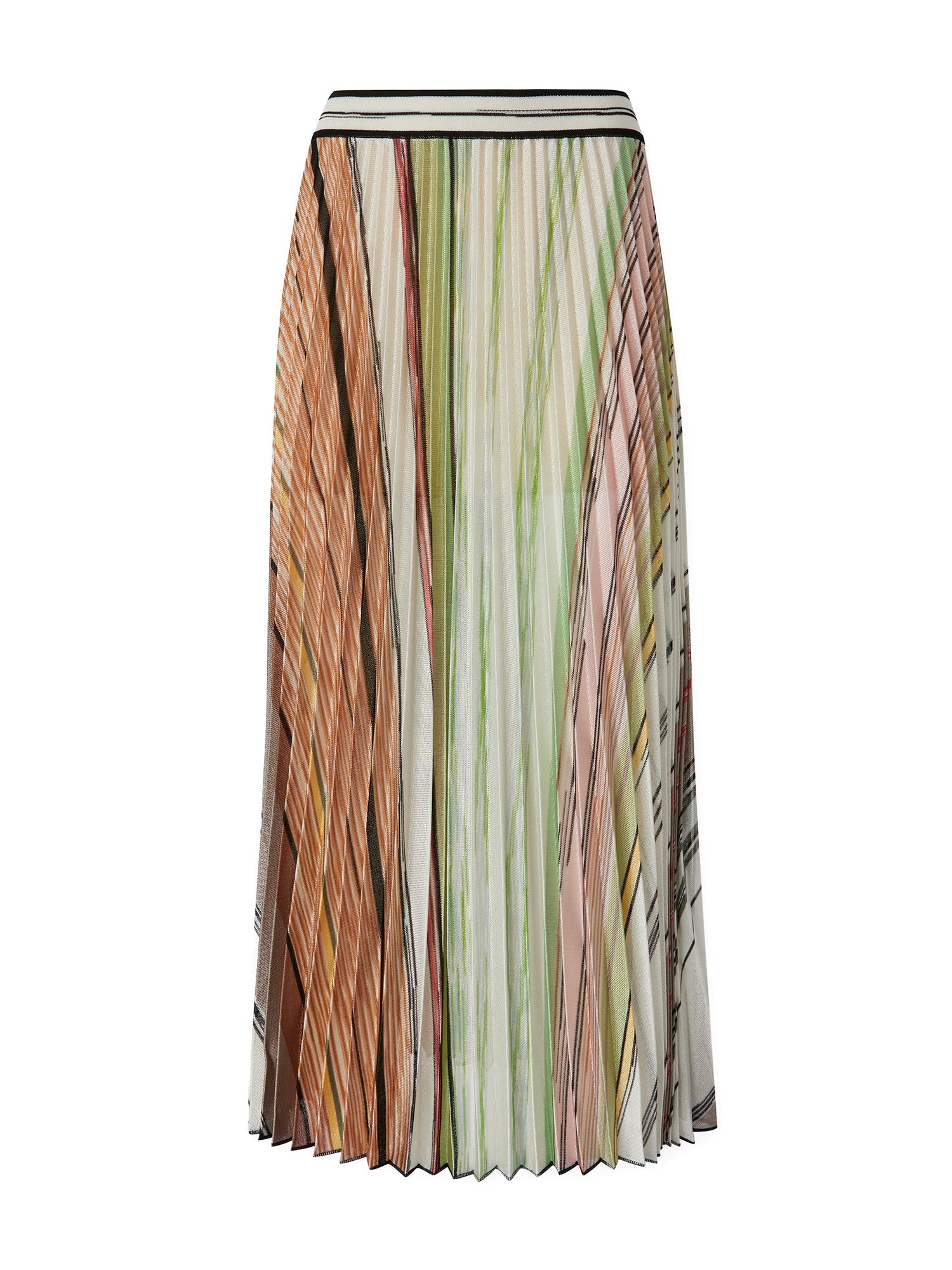 Striped Flame Viscose Pleated Skirt