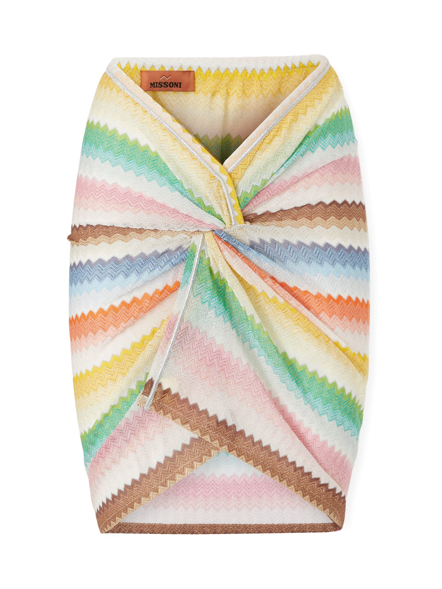 Zig-Zag Lamé Mini Wrap Skirt