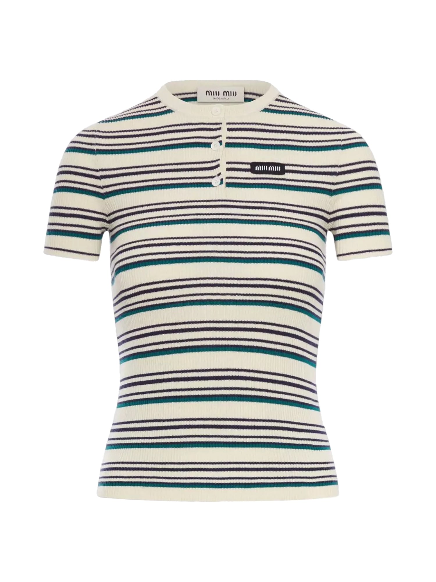 Striped Cotton Henley Shirt