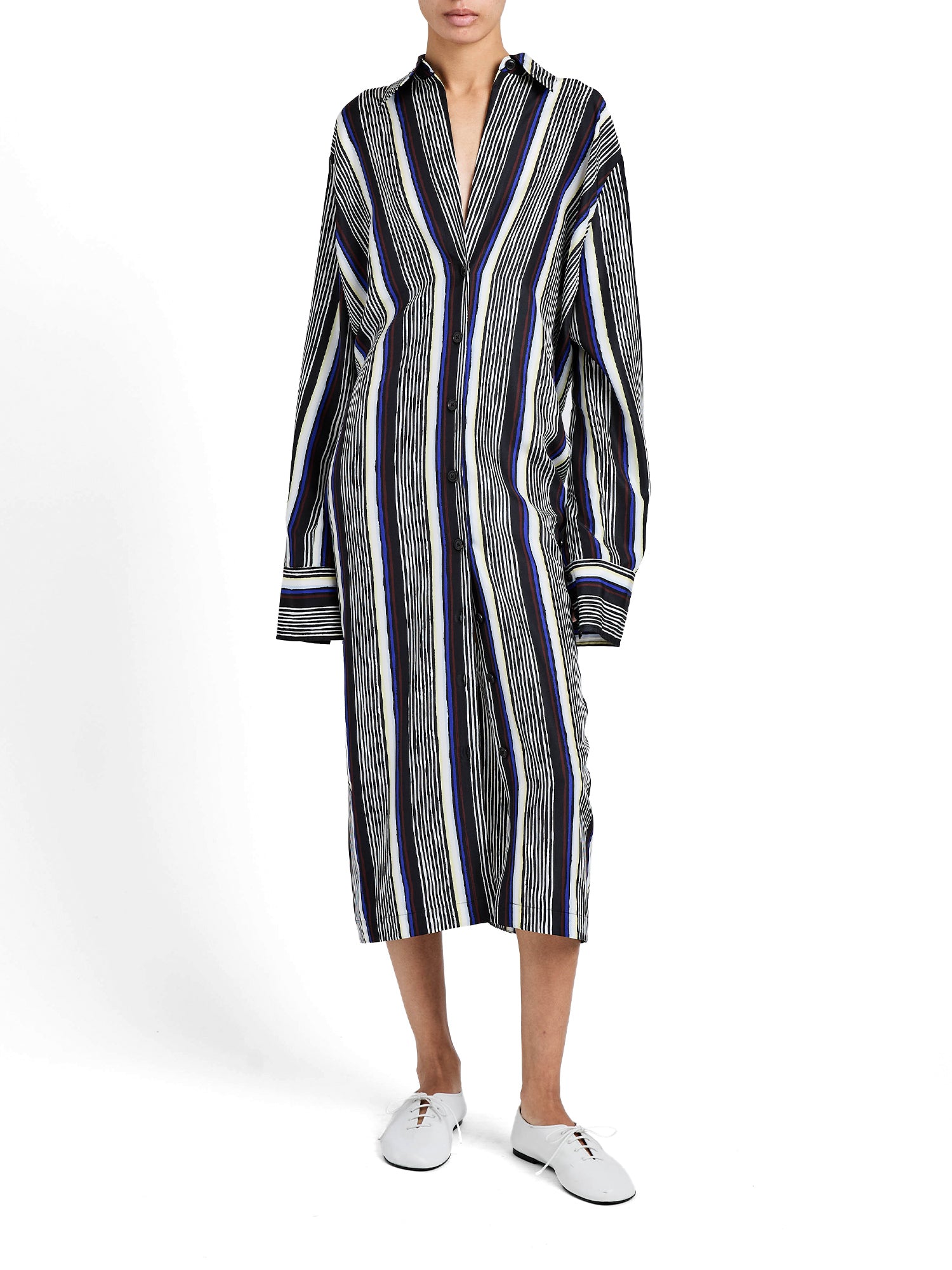 Amira Printed Silk Habotai Shirtdress