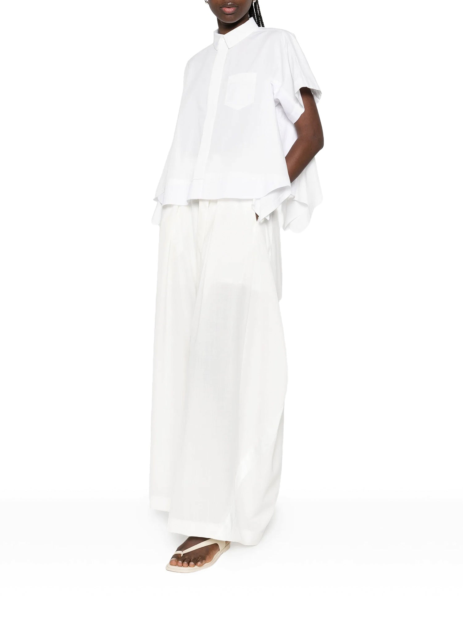 Short-Sleeve Layered Poplin Shirt