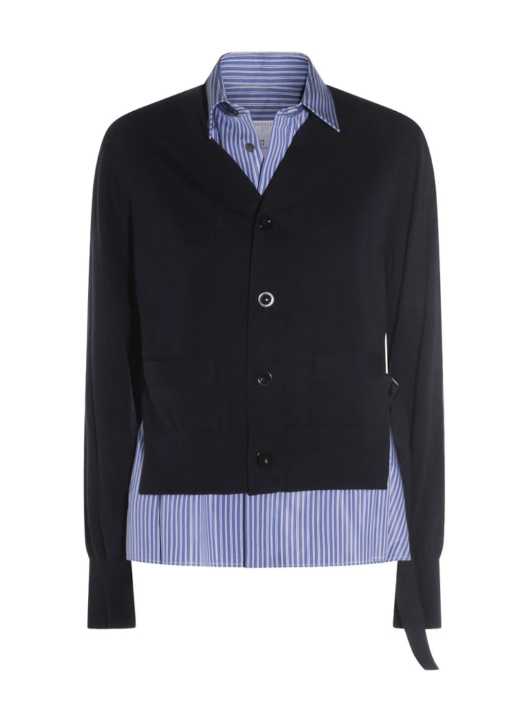 sacai | Poplin x Cotton Knit Cardigan – Kirna Zabête