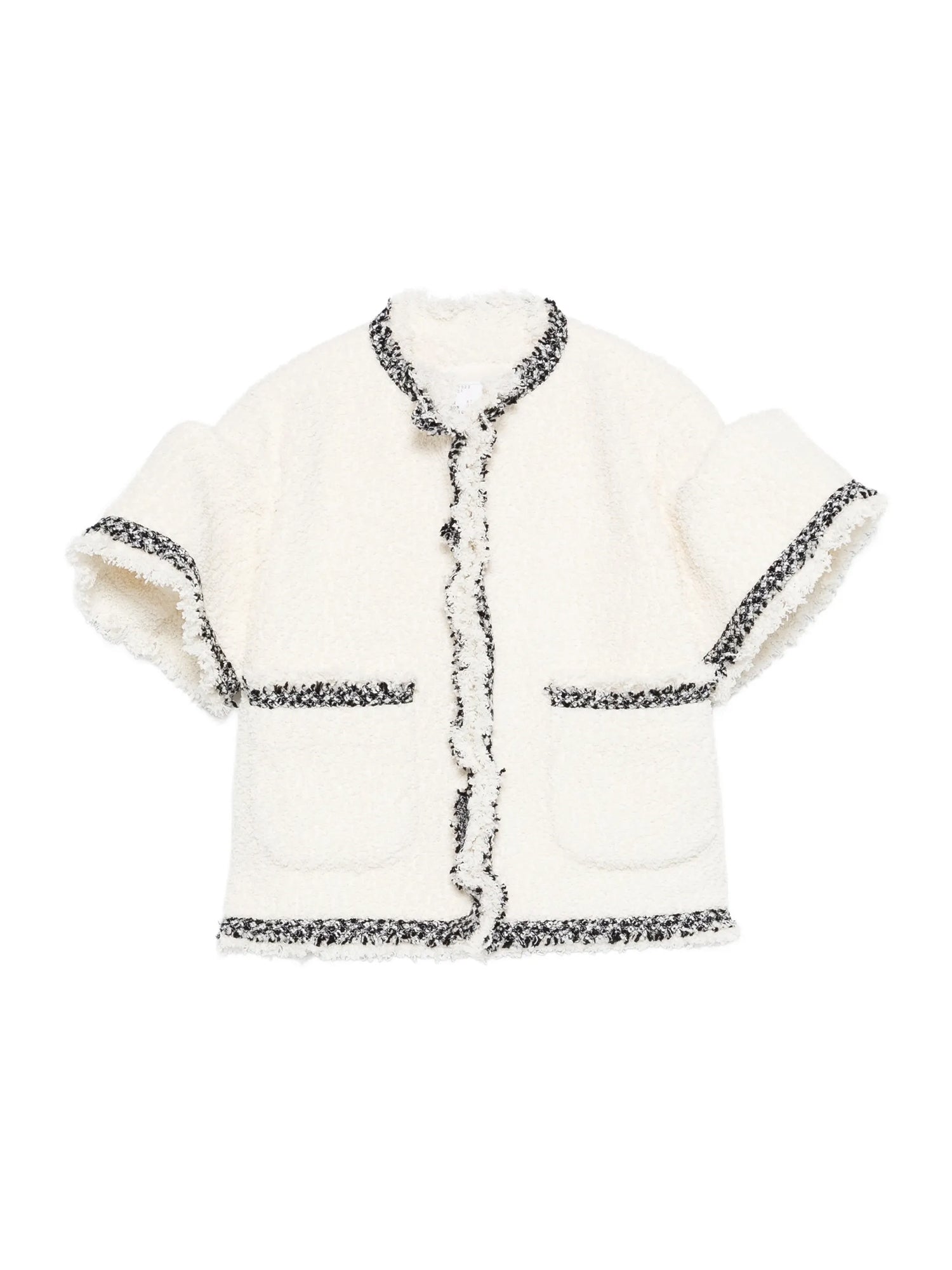 Short-Sleeve Tweed Bouclé Jacket