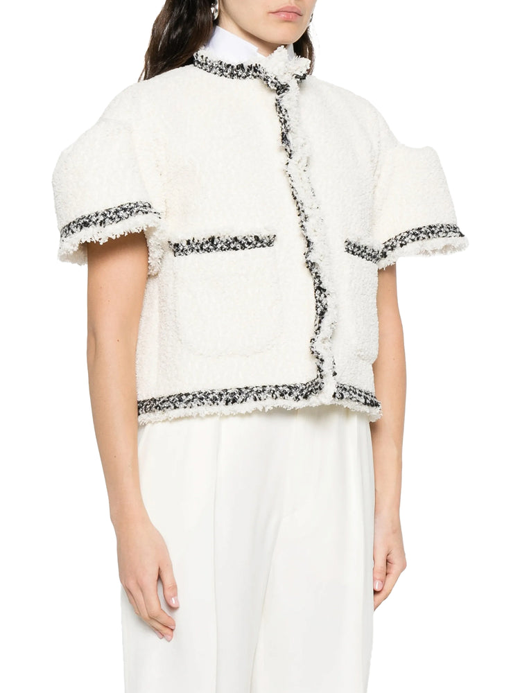 sacai | Short-Sleeve Tweed Bouclé Jacket – Kirna Zabête