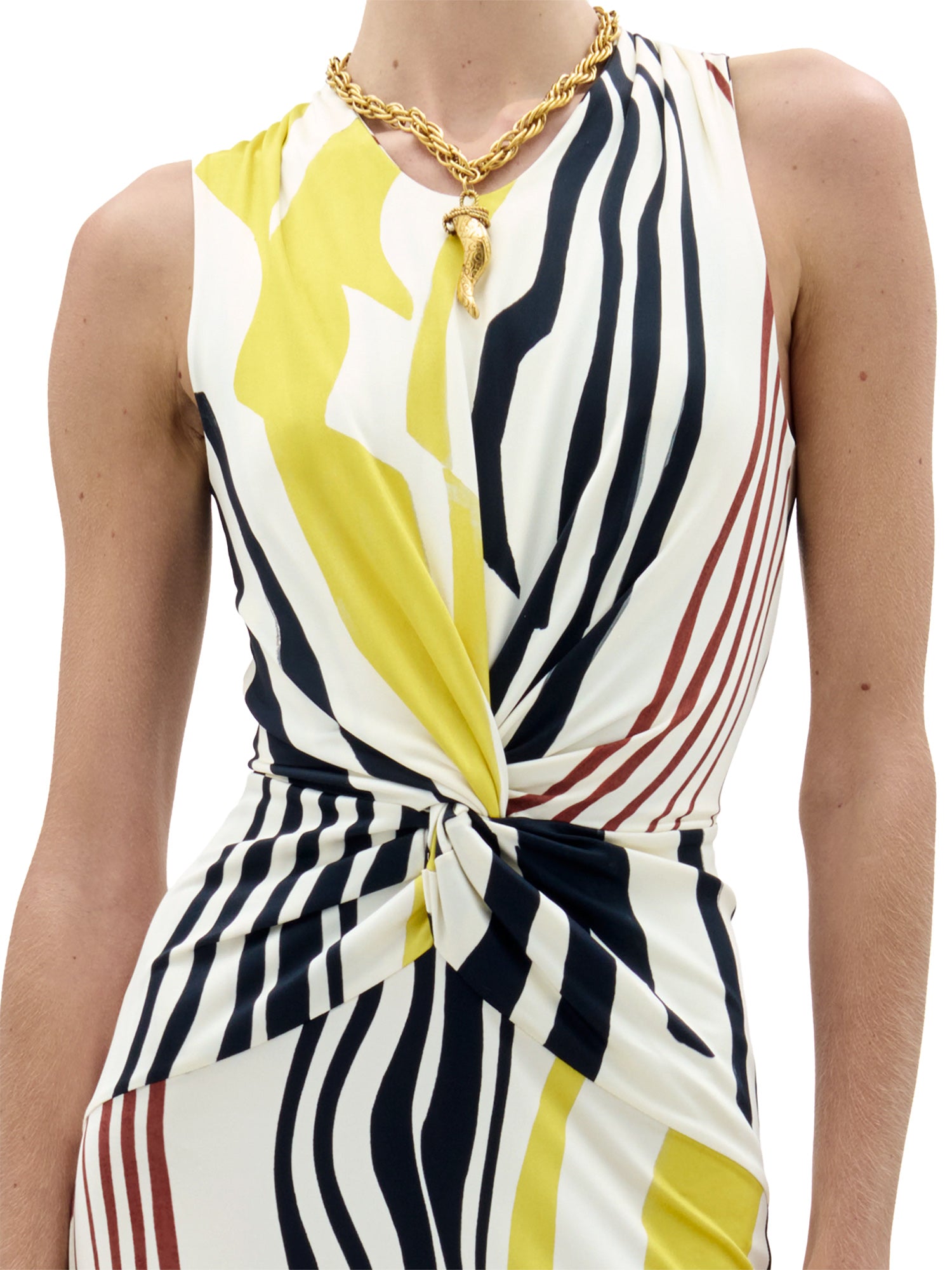 Luna Twist-Front Midi Dress