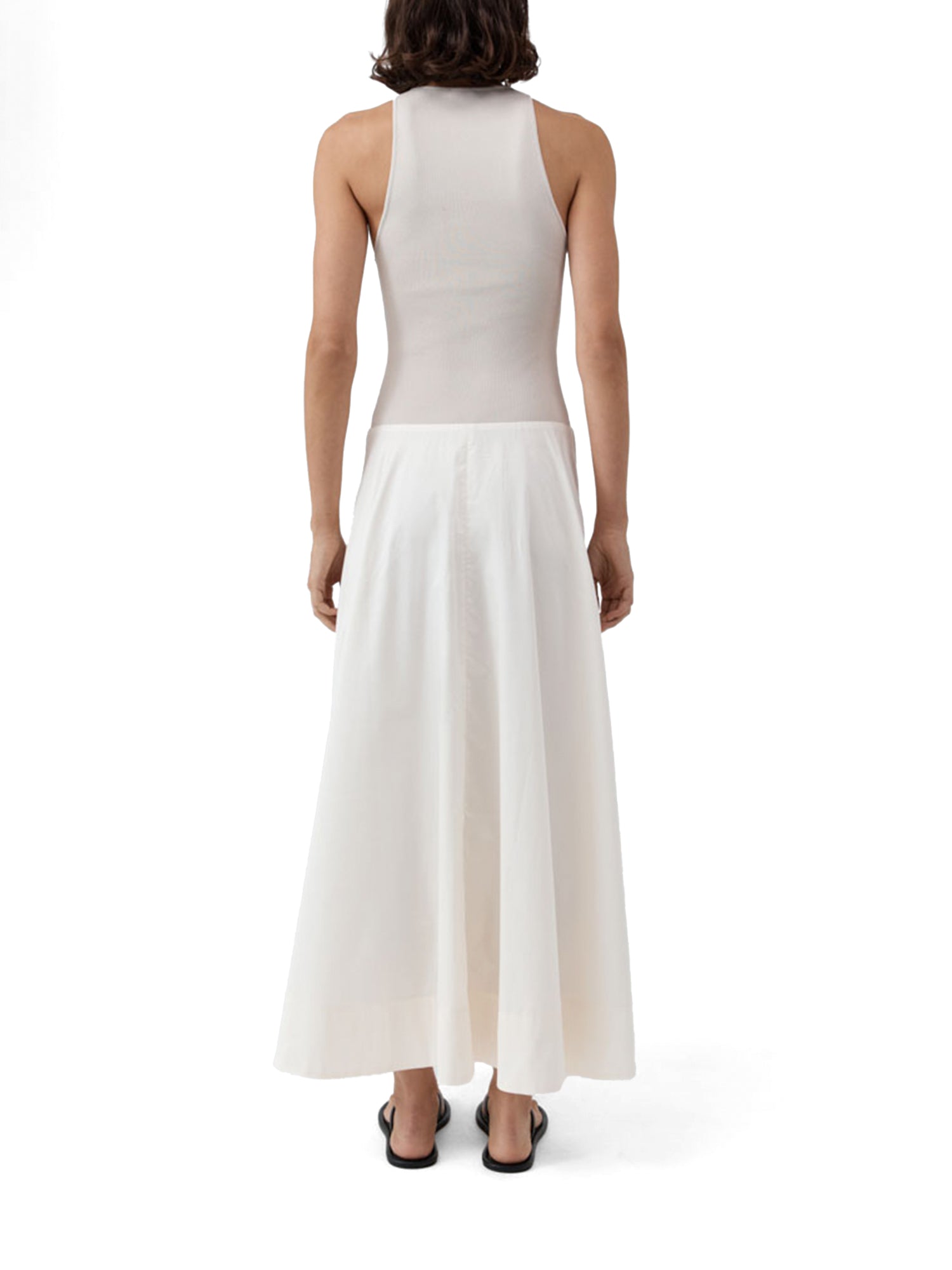 Knit Bodice Asymmetric Dress