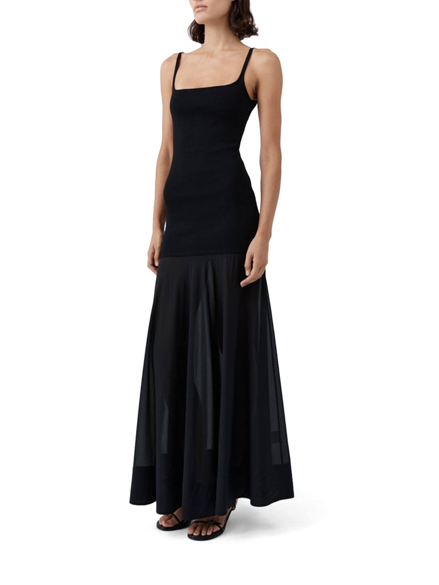 Sheer Silk Circle Hem Dress