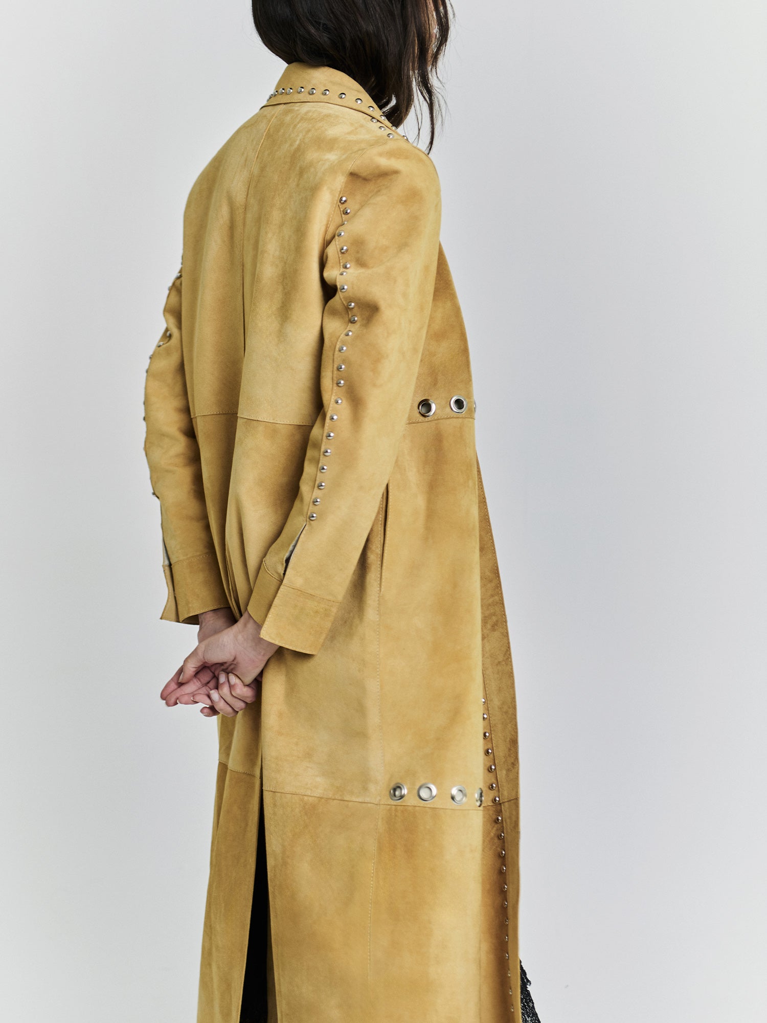Antar Suede Studded Coat