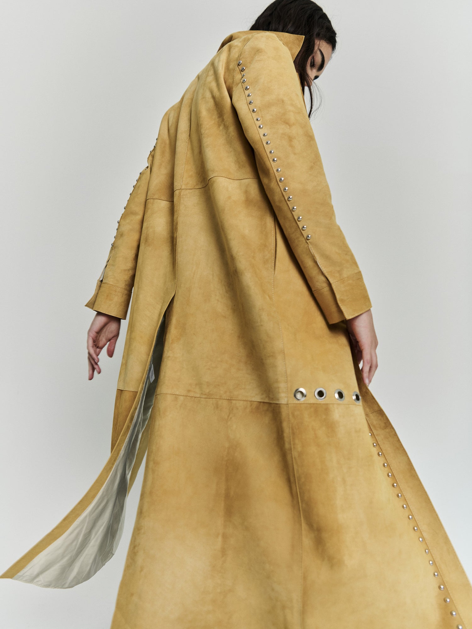 Antar Suede Studded Coat