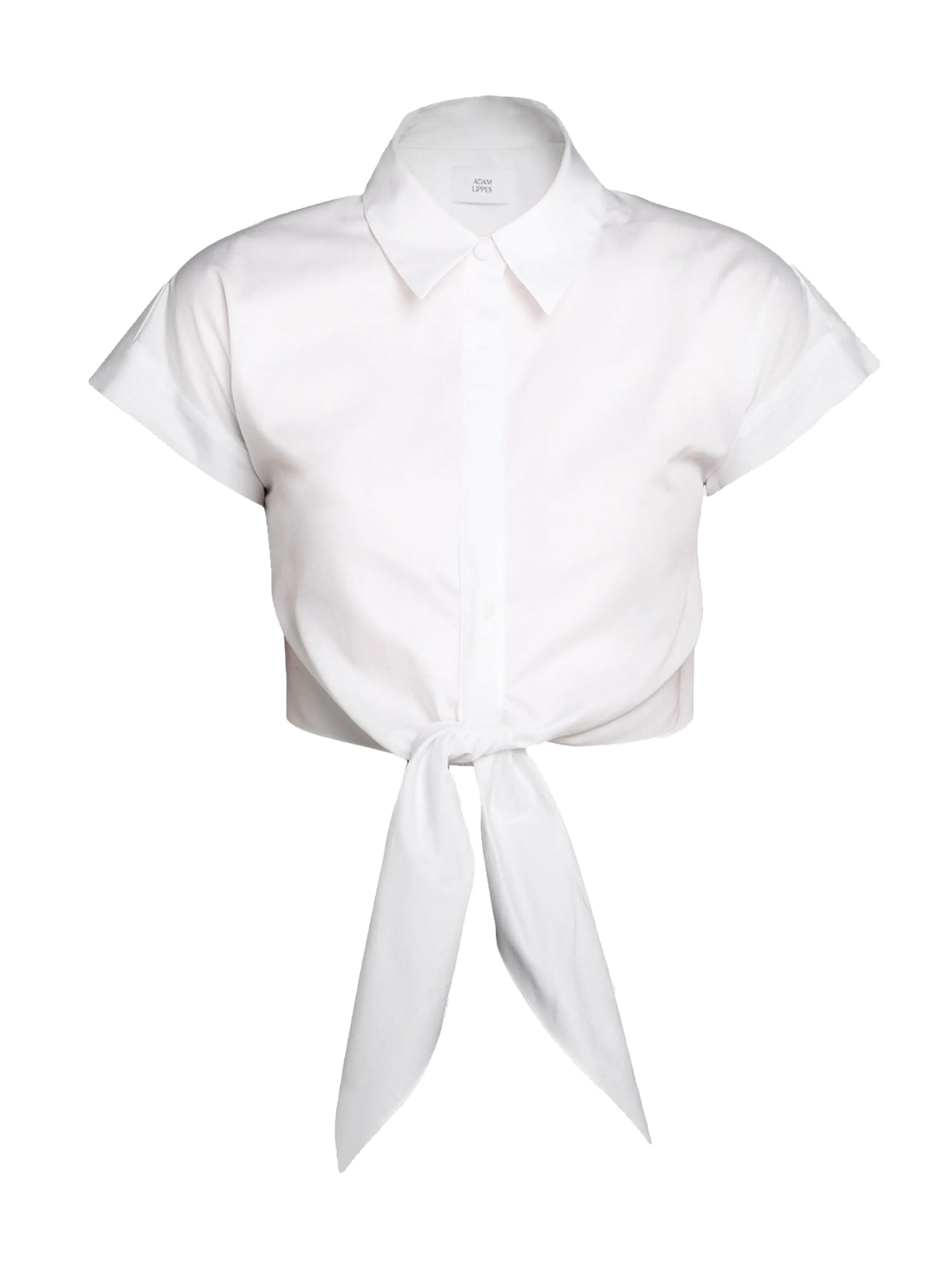Mila Cropped Cotton Tie-Front Top
