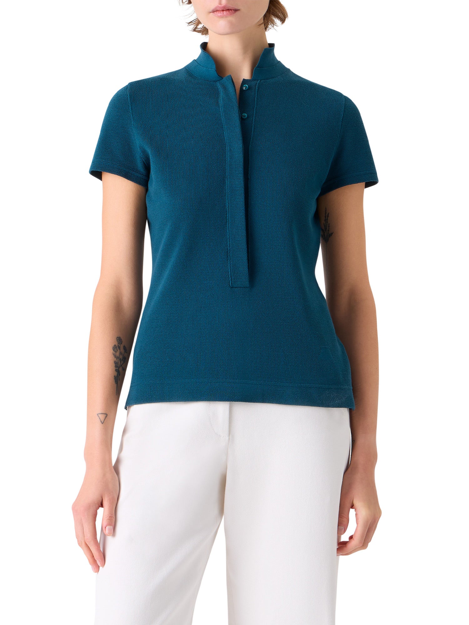 Fitted Cotton Piqué Polo Shirt