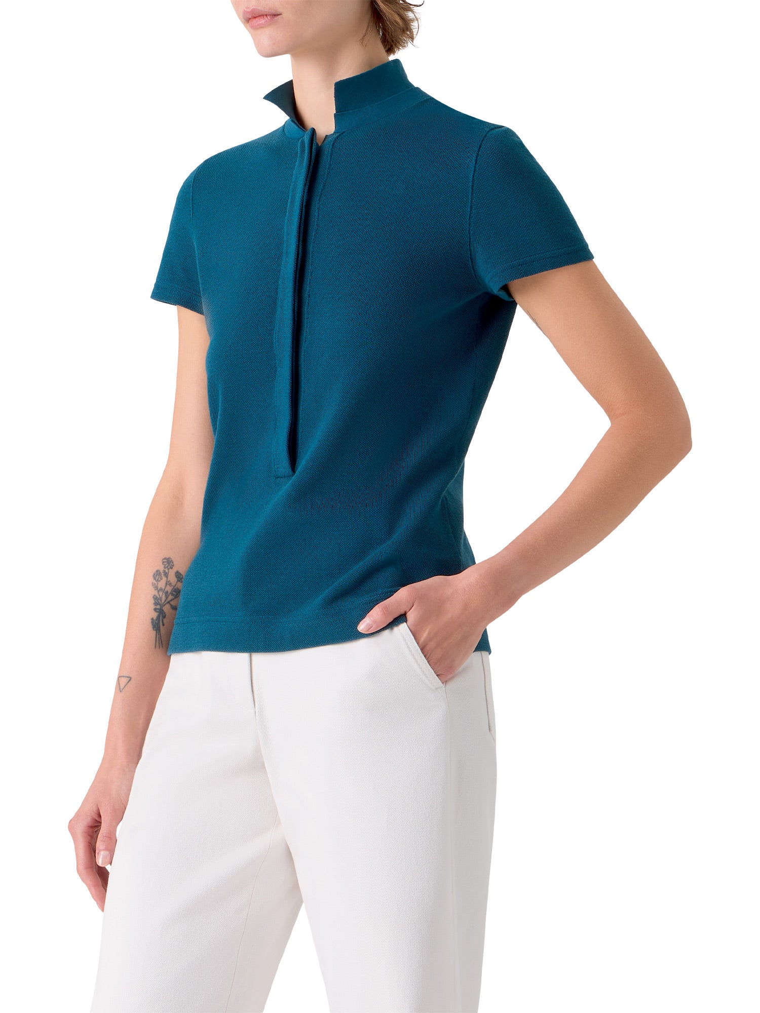 Fitted Cotton Piqué Polo Shirt