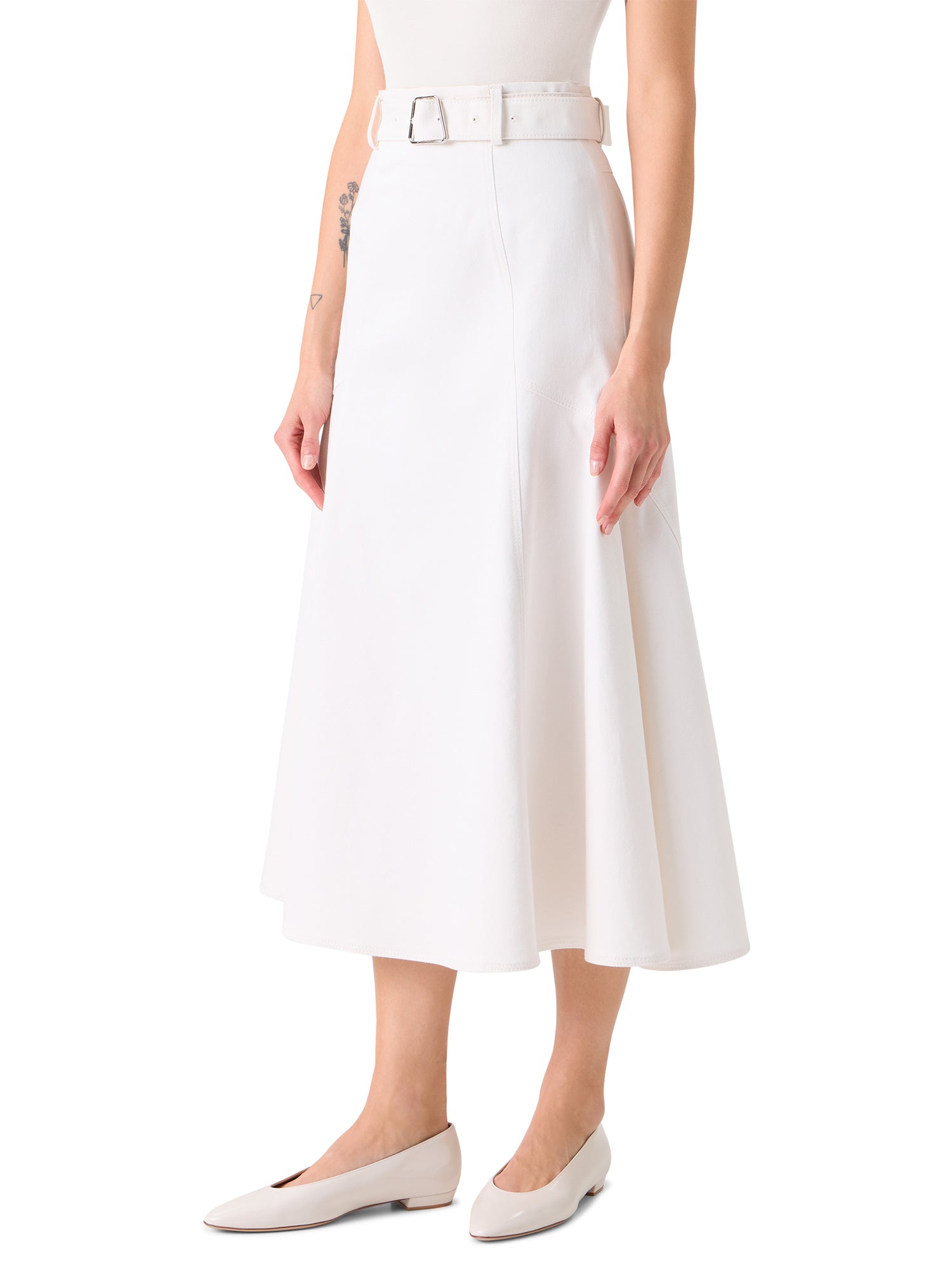 アディアム◇フレアスカートBelted A-line Skirt ホワイト Akris | A-Line Denim Skirt – Kirna Zabête
