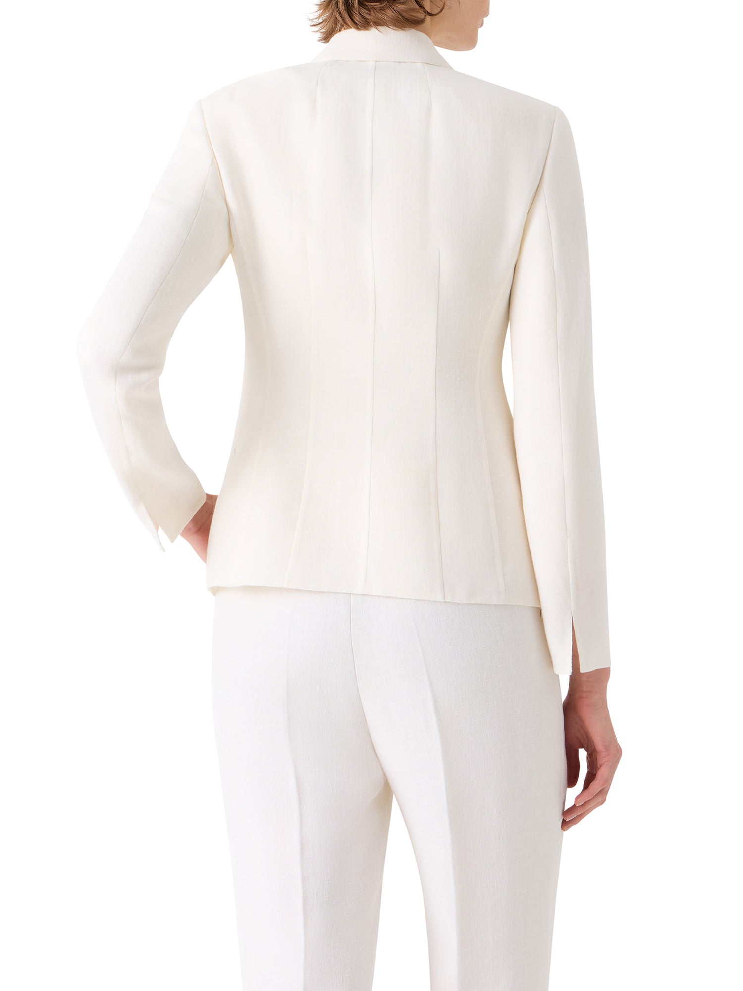 Hannah Fitted Double-Breasted Linen Wool Jacket