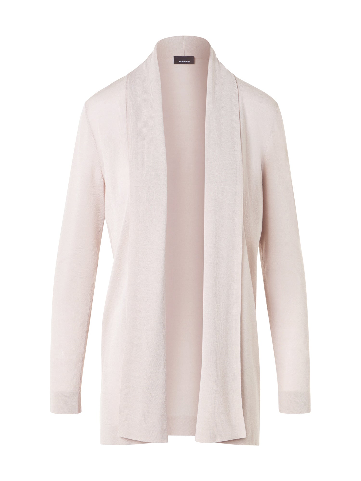 Shawl Collar Long Silk-Cotton Cardigan