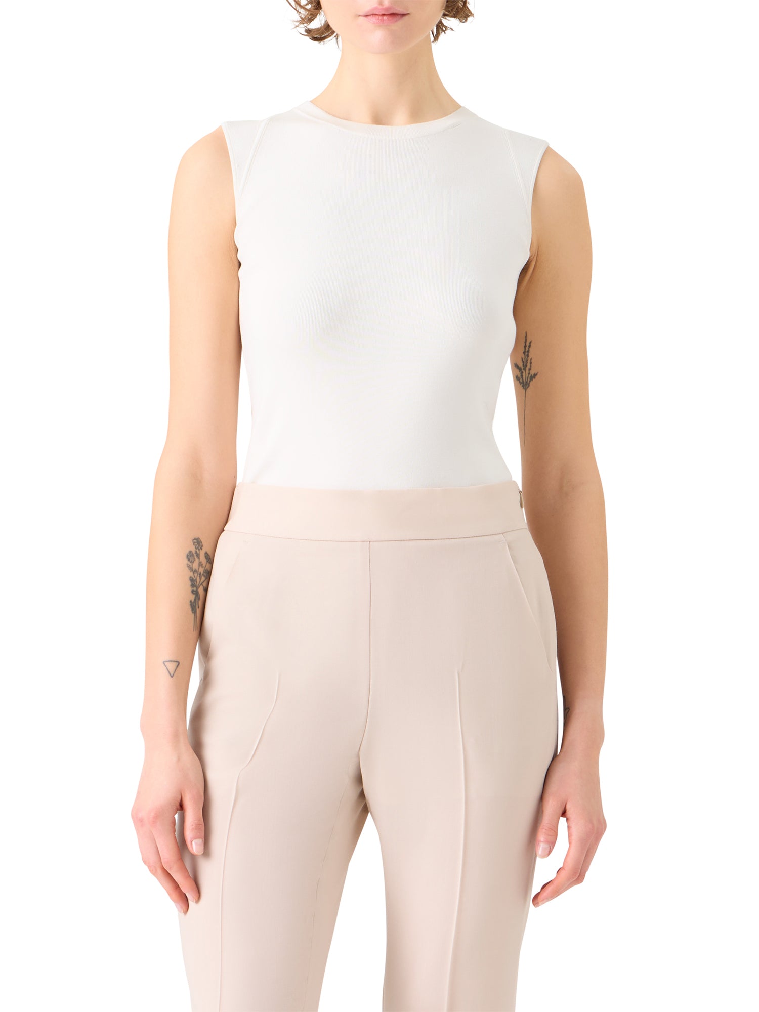 Silk Stretch Sleeveless Knit Top