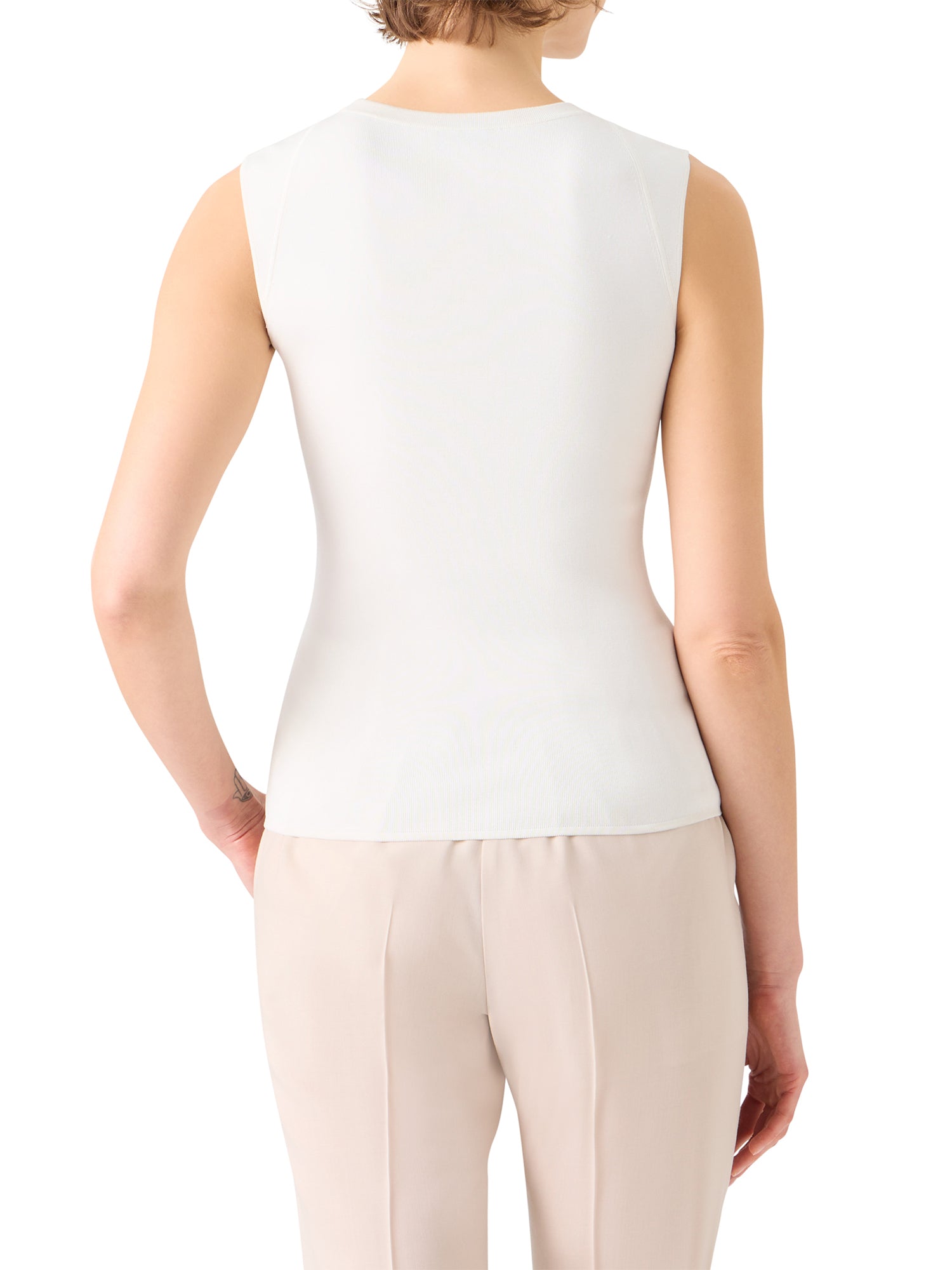 Silk Stretch Sleeveless Knit Top