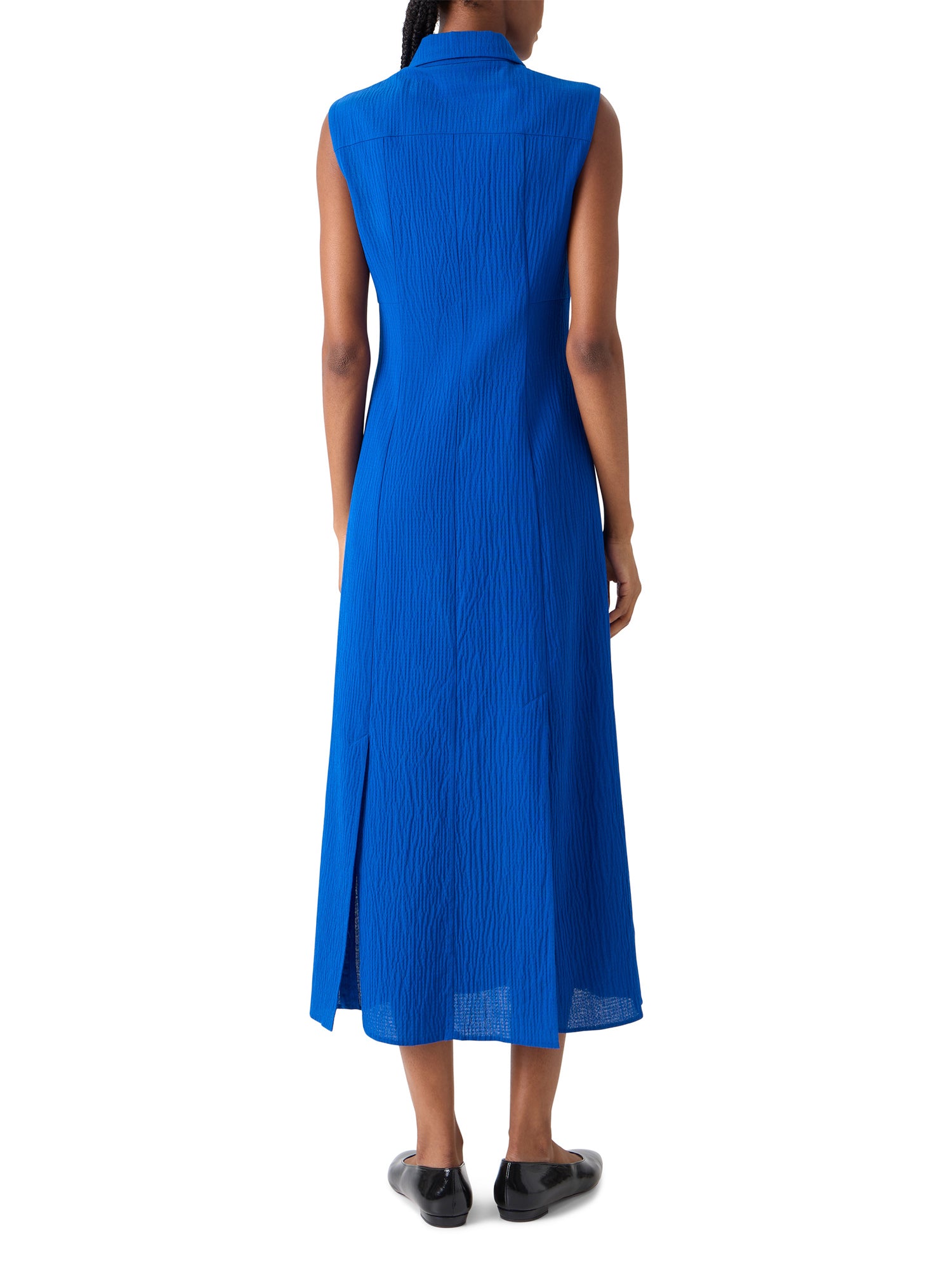 Structured Cotton Silk Midi Shirtdress