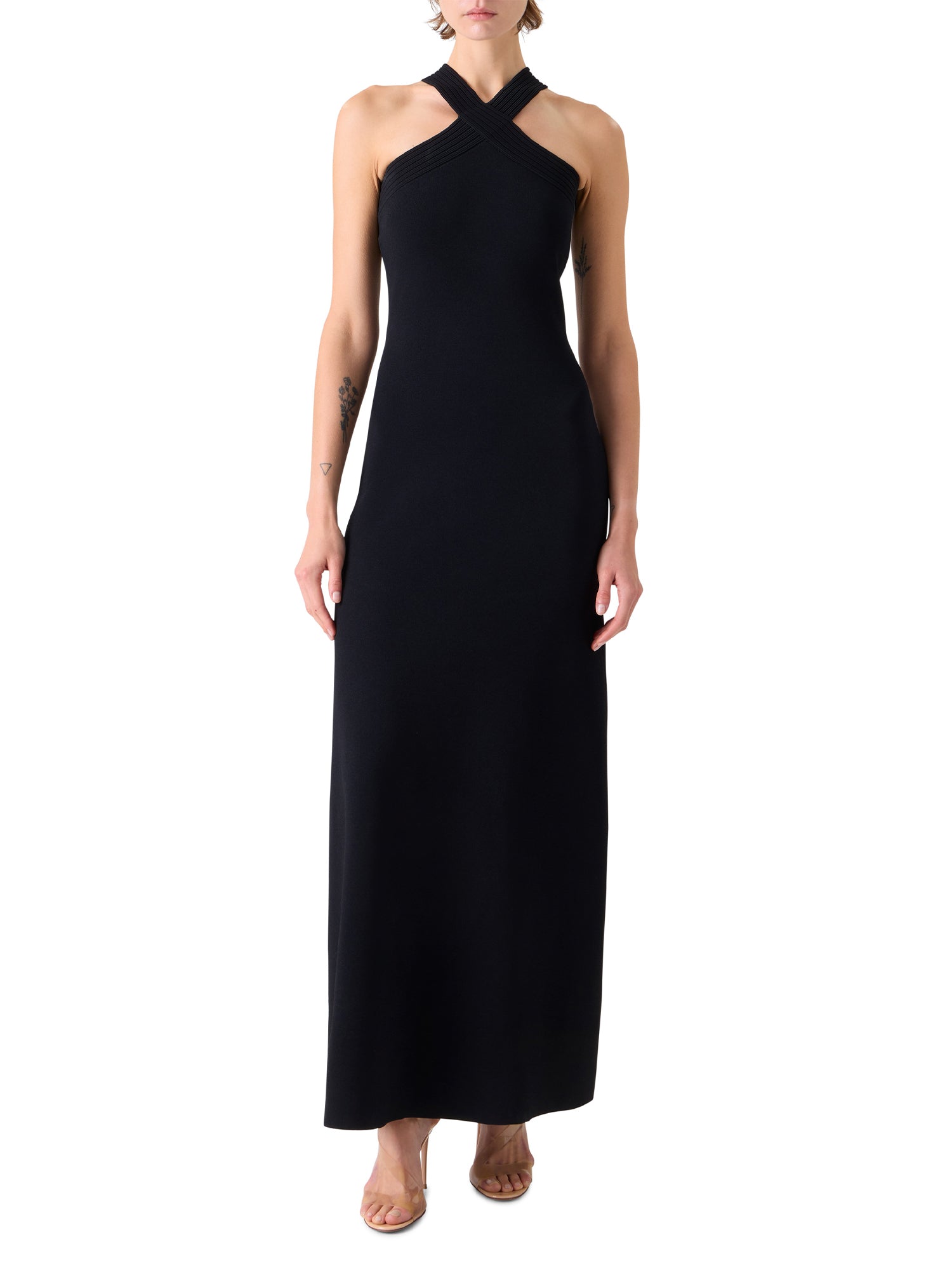 Sleeveless Knit Halter Midi Dress