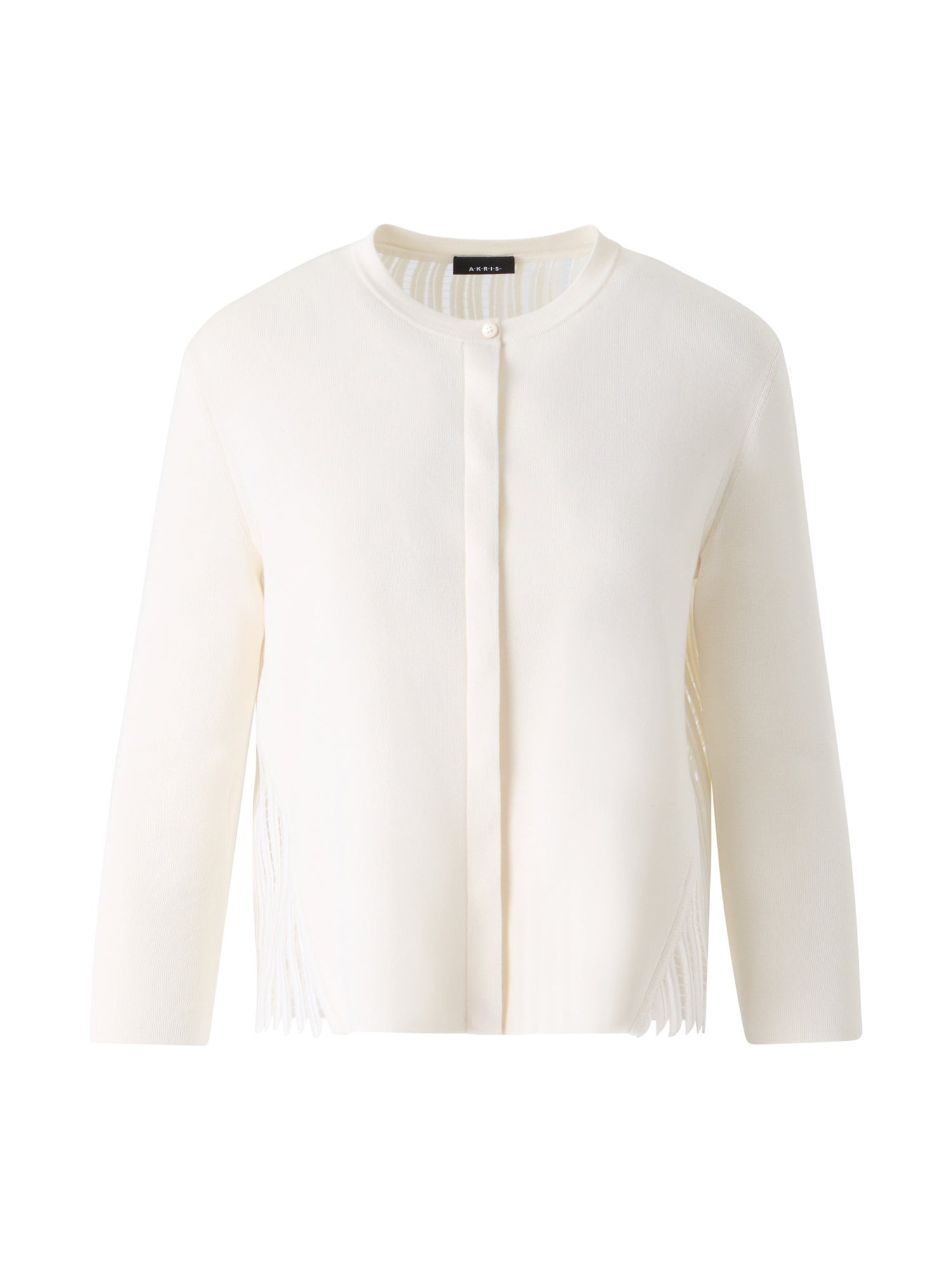 Silk Wave Guipure Lace-Back Cardigan