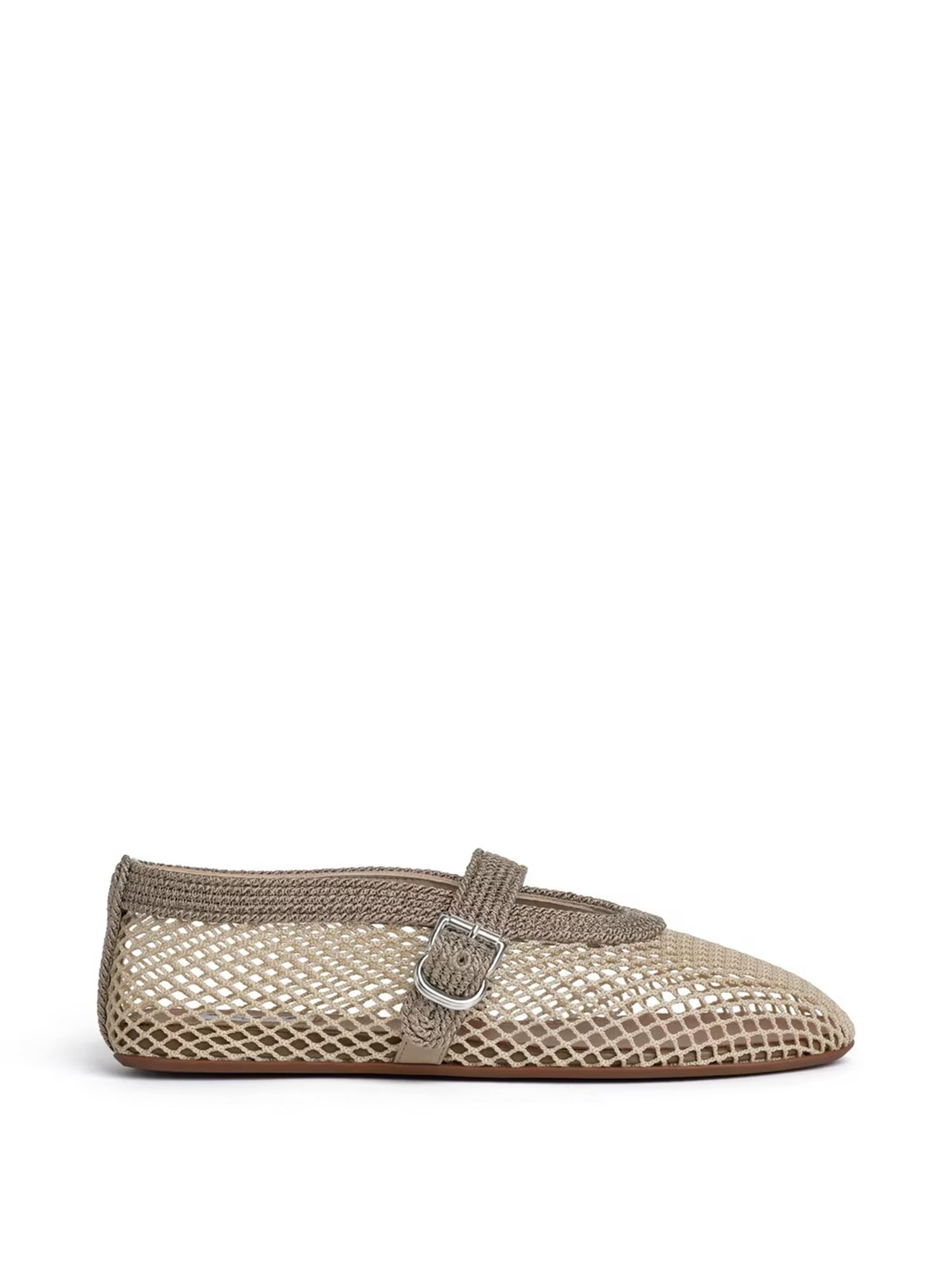 Fishnet and Satin Cord Ballet Flats